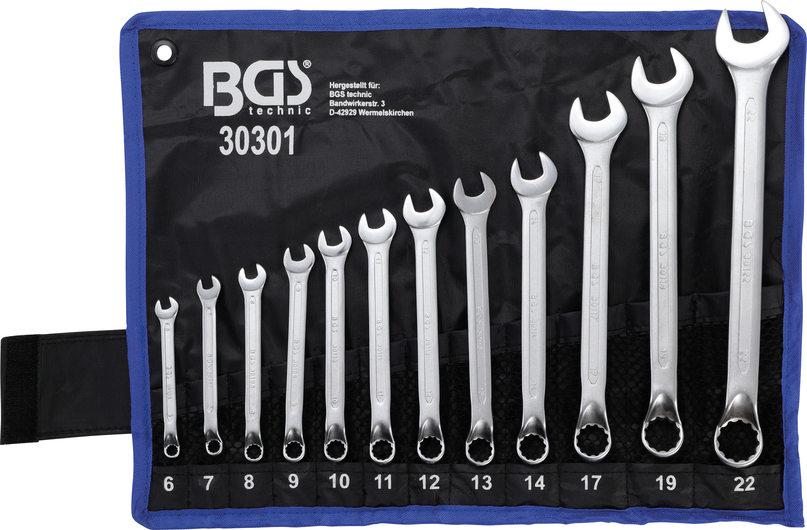 BGS 30301 Maul-Ringschlüssel-Satz | gekröpft | SW 6 - 22 mm | 12-tlg.