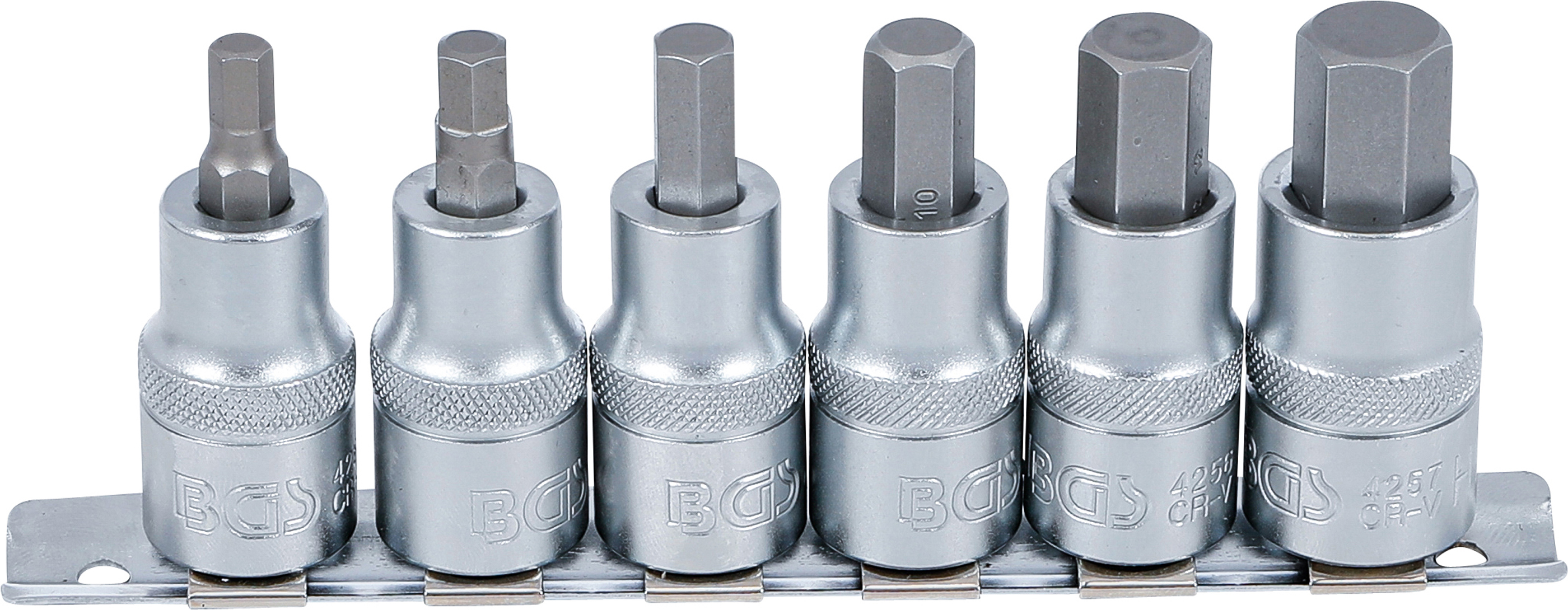 BGS 8887 Bit-Einsatz-Satz | Antrieb Innenvierkant 12,5 mm (1/2") | Innensechskant 6 - 14 mm | 6-tlg.