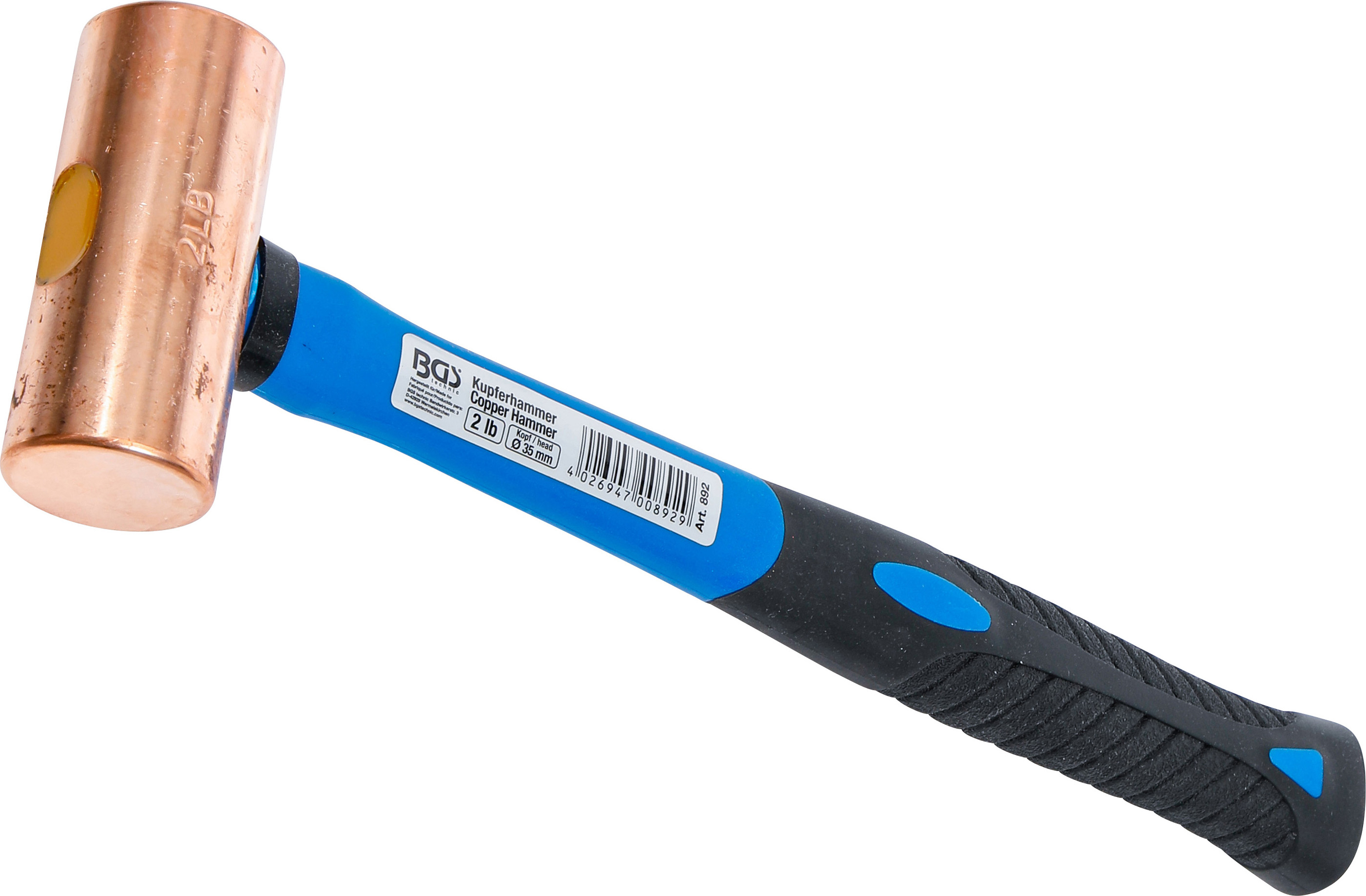 BGS 892 Kupferhammer | Fiberglasstiel | Ø 35 mm | 907 g (2 lb) - Kopf