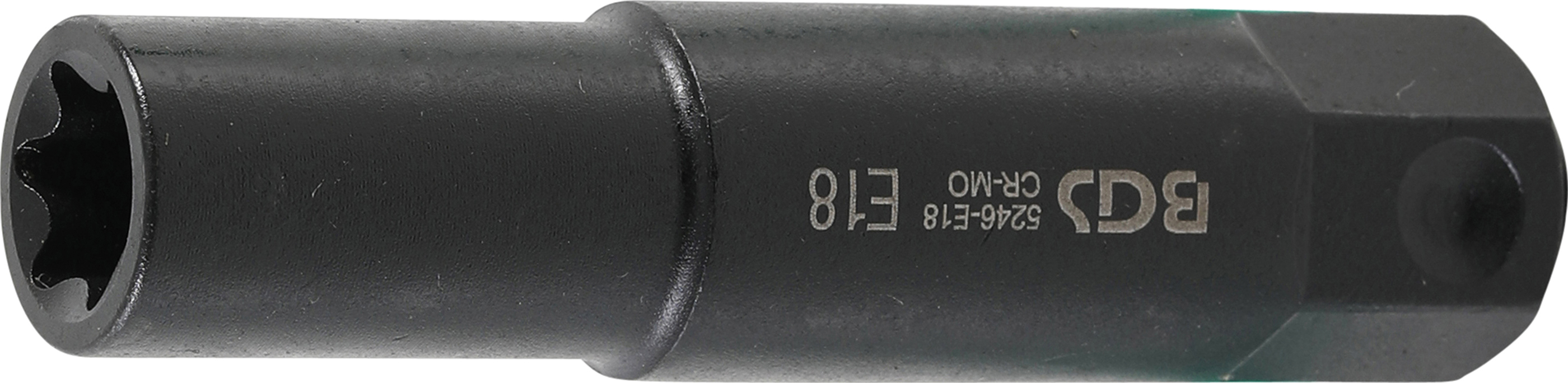 BGS 5246-E18 Steckschlüssel-Einsatz E-Profil, extra lang | Antrieb Außensechskant 22 mm | SW E18