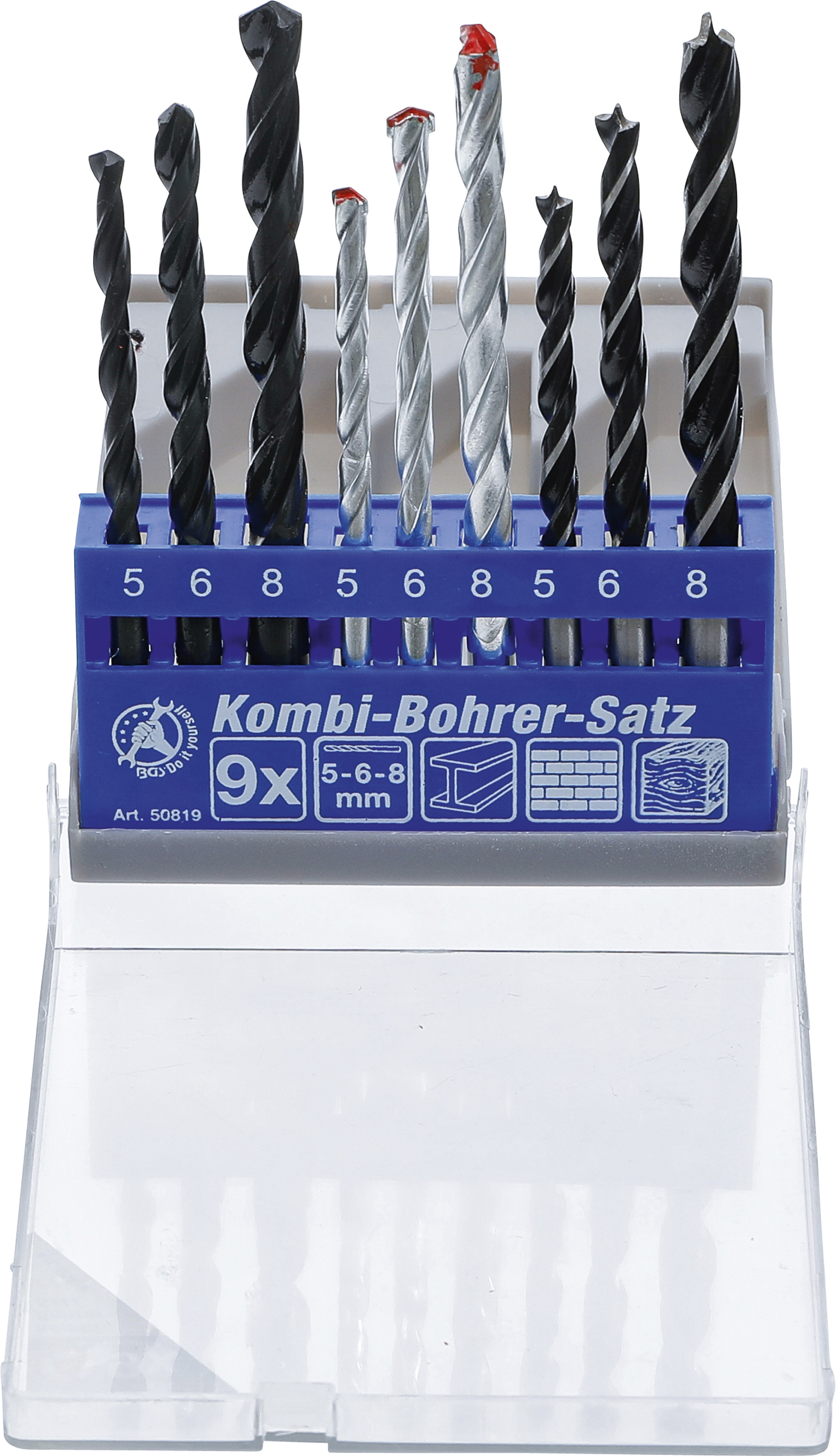 BGS 50819 Kombi-Bohrer-Satz | 5 - 8 mm | 9-tlg.