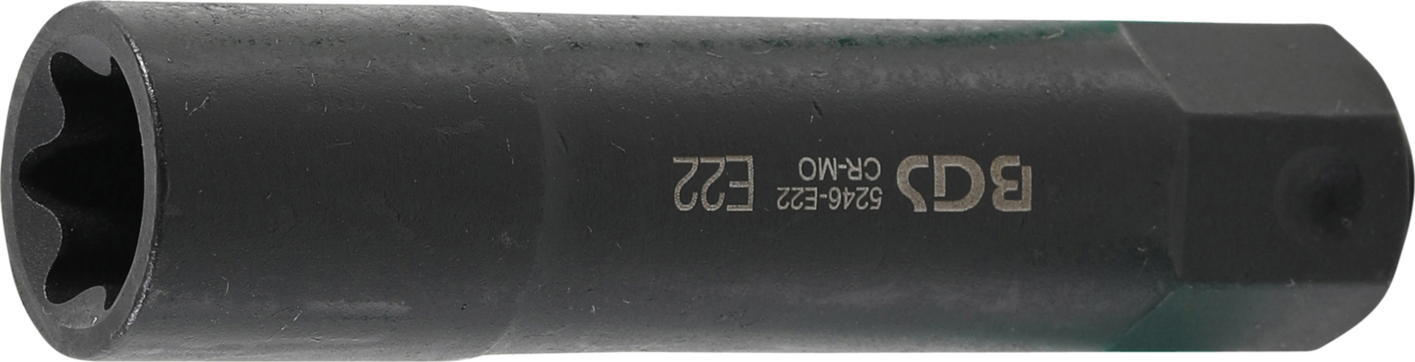 BGS 5246-E22 Steckschlüssel-Einsatz E-Profil, extra lang | Antrieb Außensechskant 22 mm | SW E22 BGS 5246-E22 Steckschlüssel-Einsatz E-Profil, extra lang | Antrieb Außensechskant 22 mm | SW E22
