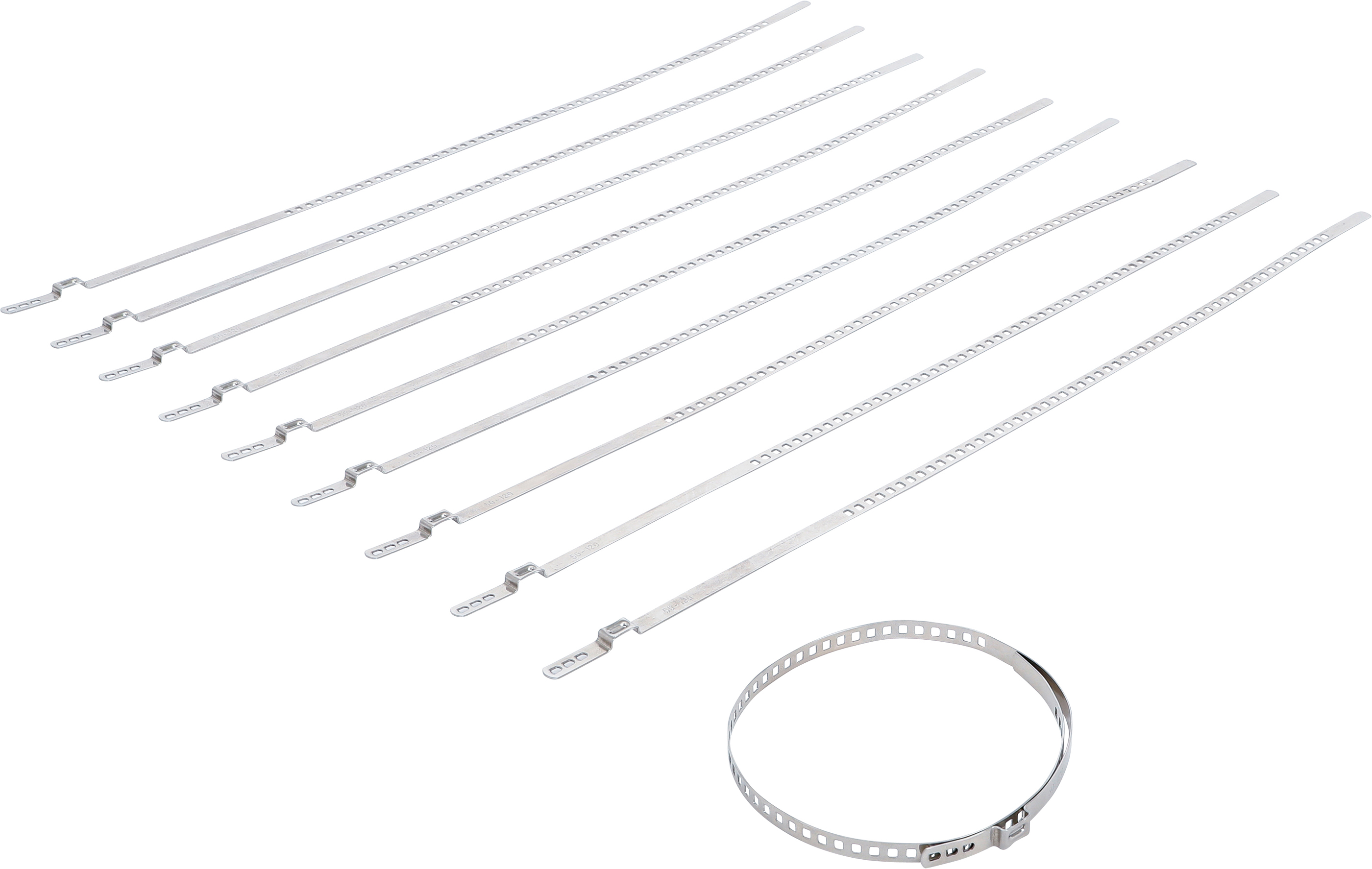 BGS 70328 Achsmanschetten-Schellen-Satz | Edelstahl | rostfrei | 7 mm | 50 - 120 mm | 10-tlg.