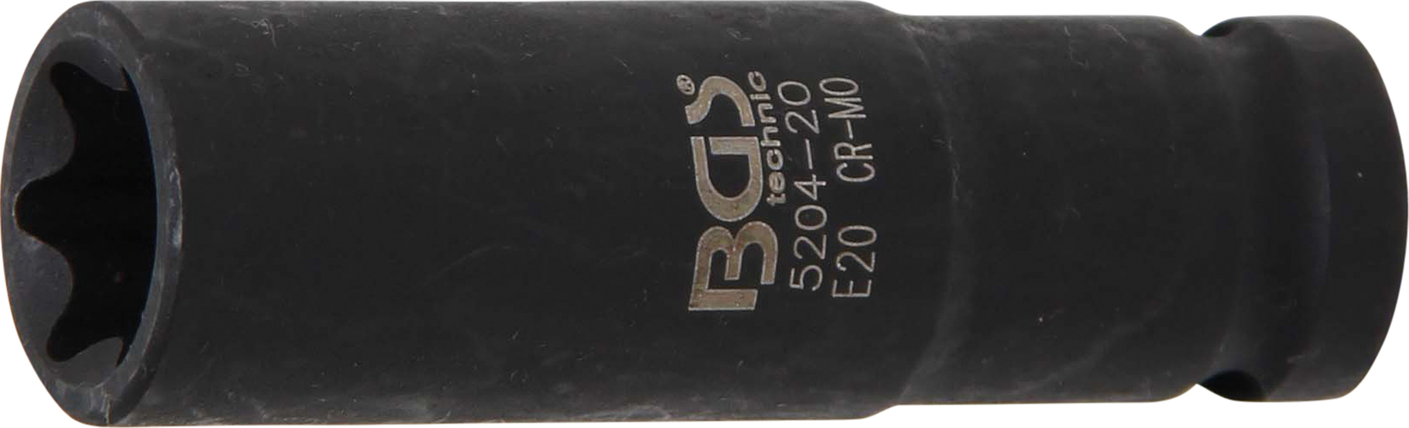 BGS 5204-20 Kraft-Steckschlüssel-Einsatz E-Profil, tief | Antrieb Innenvierkant 12,5 mm (1/2") | SW E20