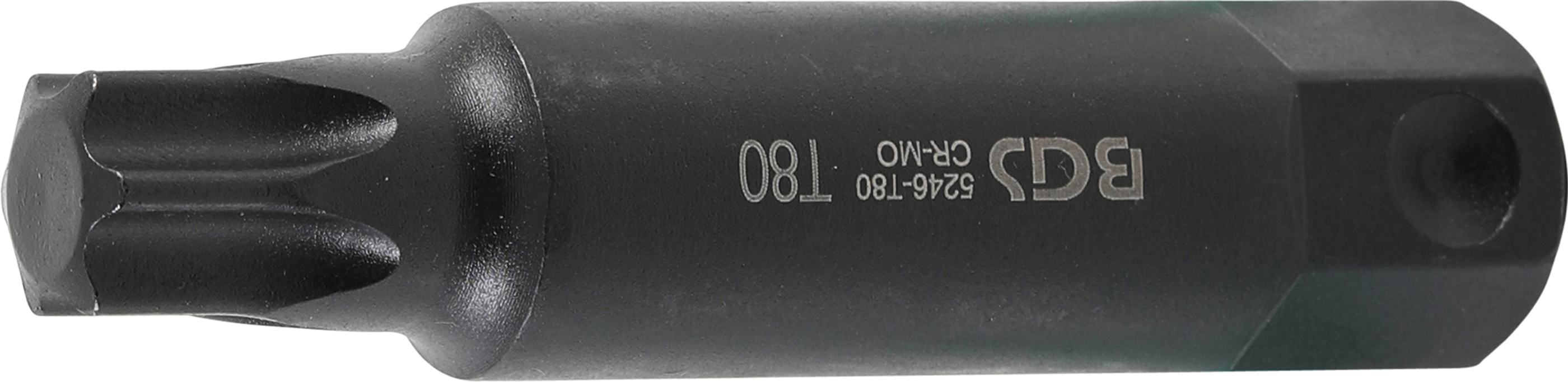 BGS 5246-T80 Bit | Länge 100 mm | Antrieb Außensechskant 22 mm | T-Profil (für Torx) T80