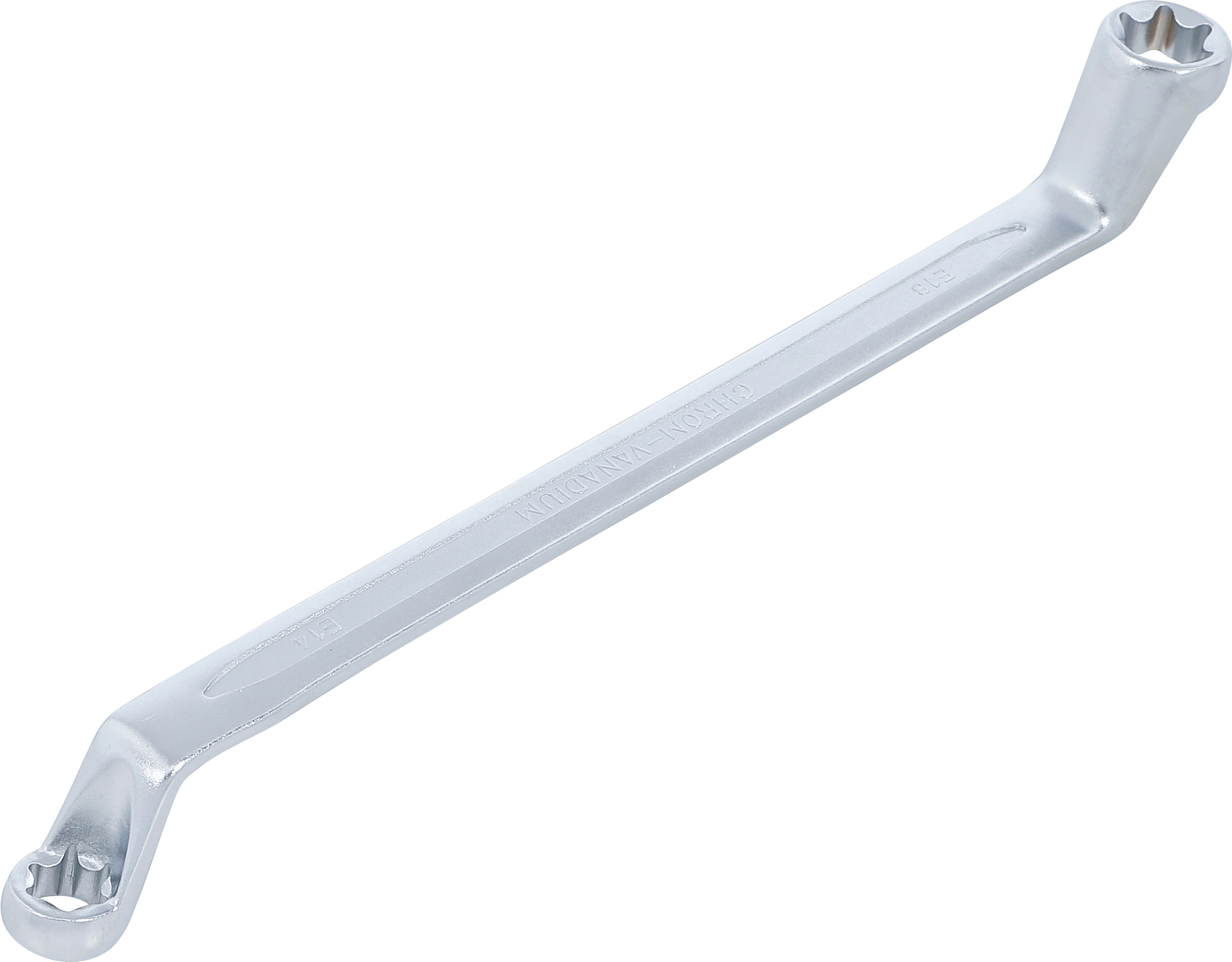 BGS 2281-14X18 Doppel-Ringschlüssel mit E-Profil-Ringköpfen | gekröpft | SW E14 x E18