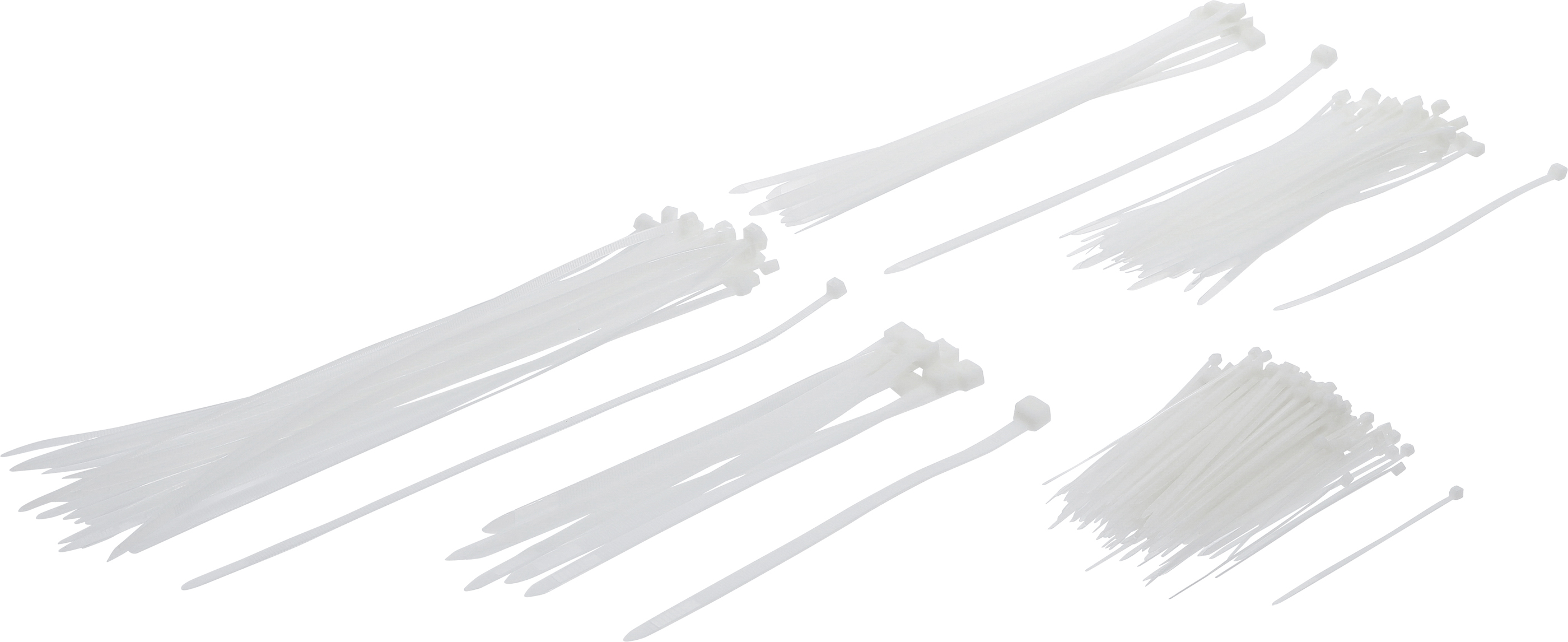 BGS 80874 Kabelbinder-Sortiment | weiß | verschiedene Größen | 250-tlg.