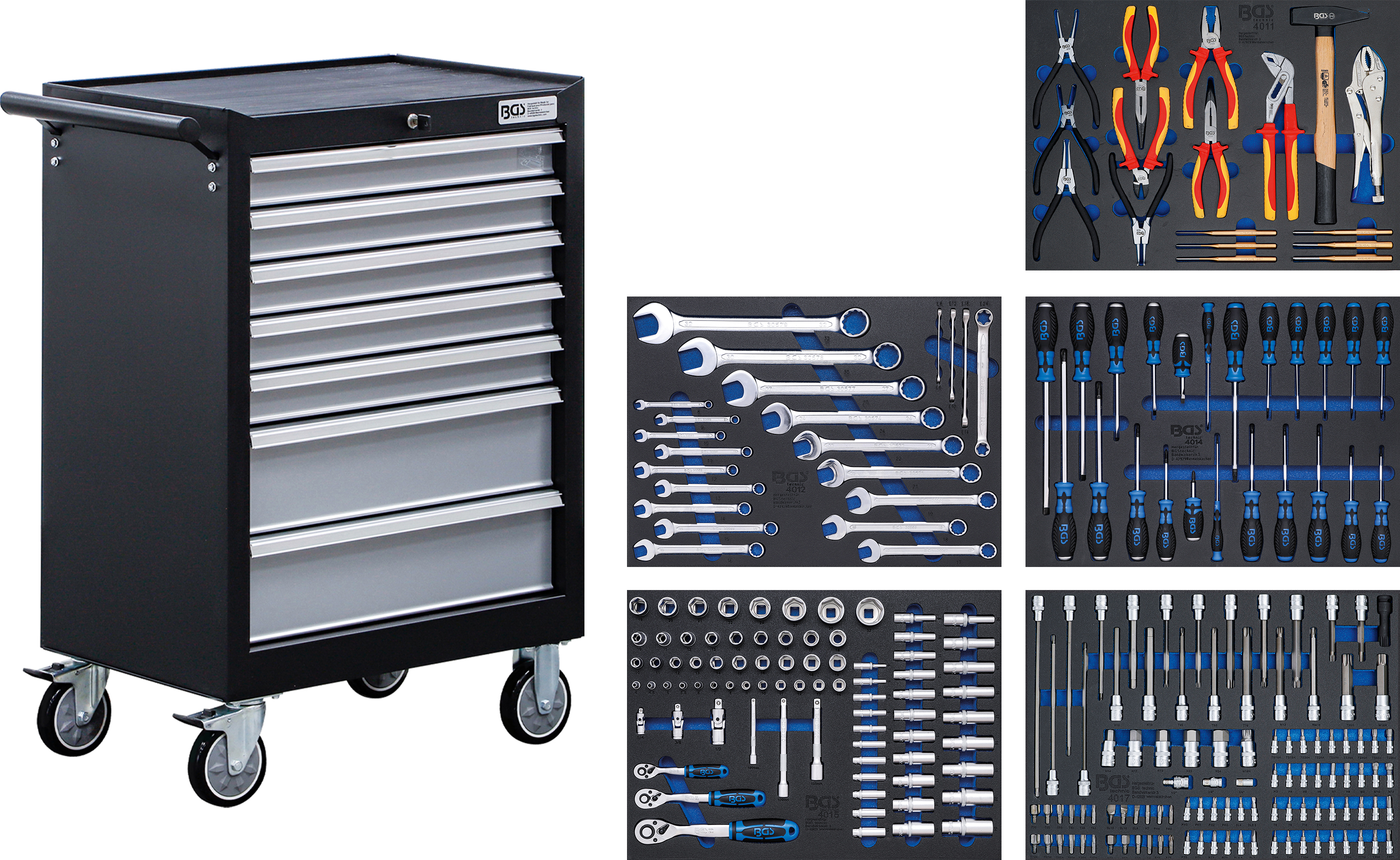 BGS 6060 Werkstattwagen | 7 Schubladen | mit 246 Werkzeugen BGS 6060 Werkstattwagen | 7 Schubladen | mit 246 Werkzeugen
