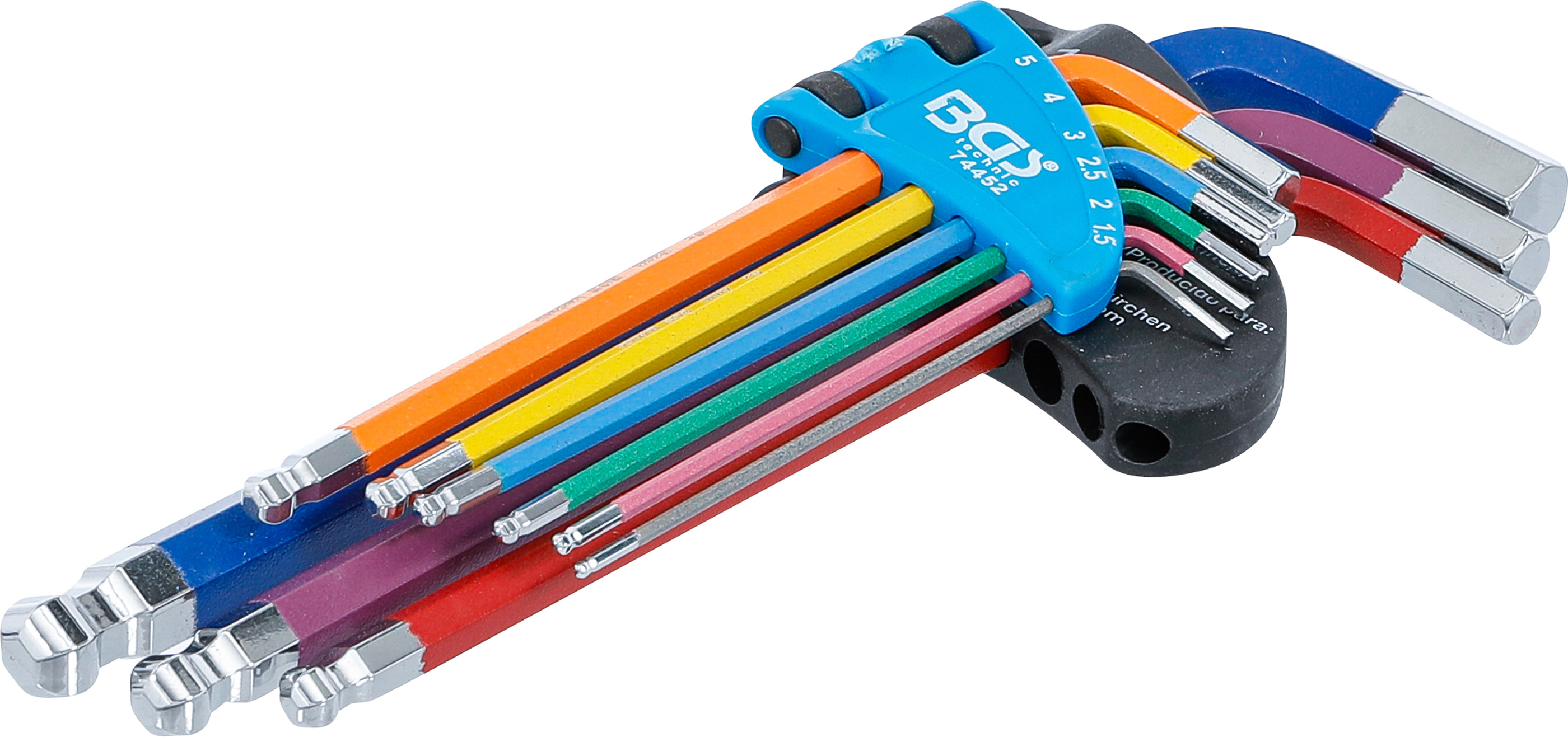 BGS 74452 Winkelschlüssel-Satz | Multicolour | Innensechskant, Innensechskant mit Kugelkopf 1,5 - 10 mm | 9-tlg.