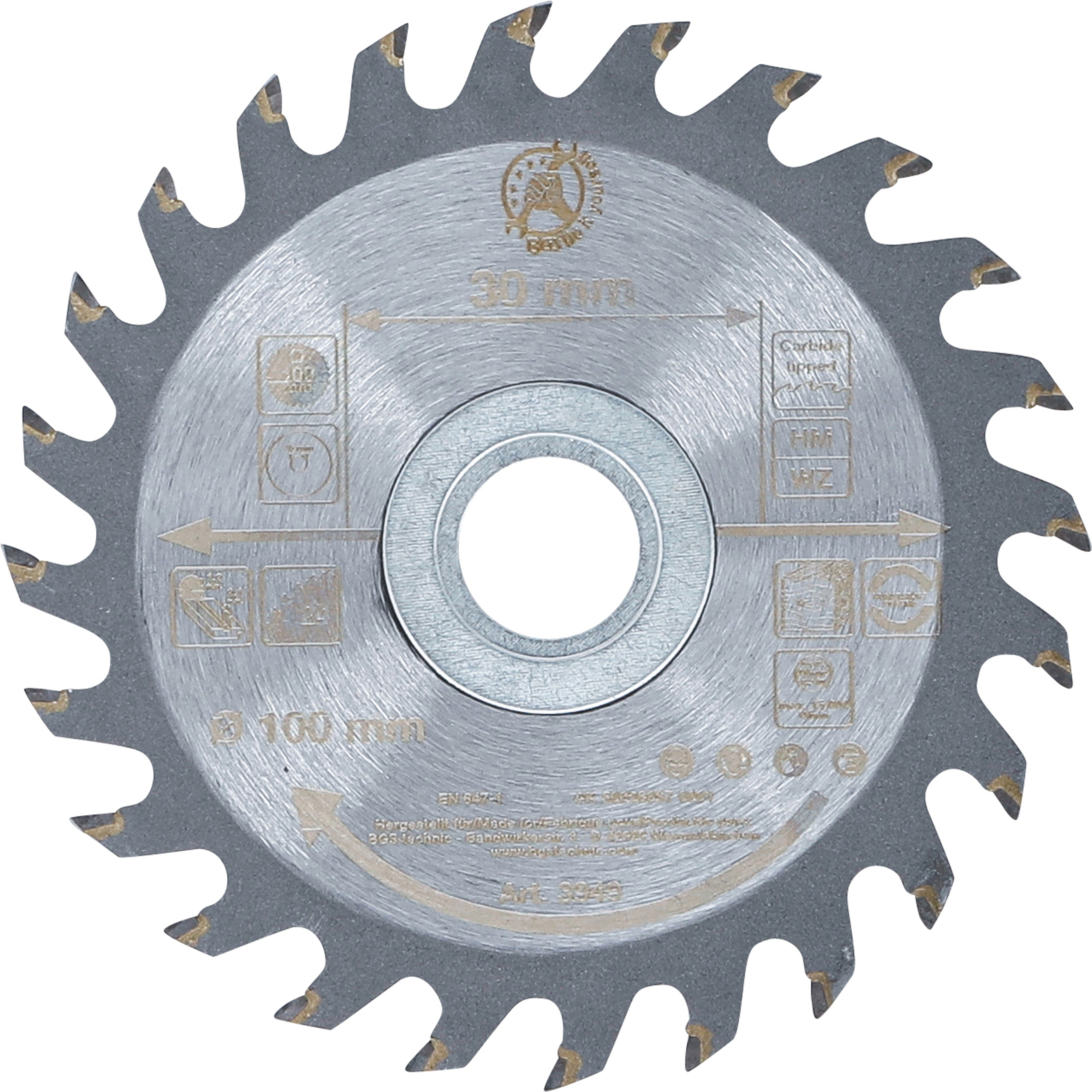 BGS 3949 Hartmetall-Kreissägeblatt | Ø 100 x 30 x 2,1 mm | 24 Zähne