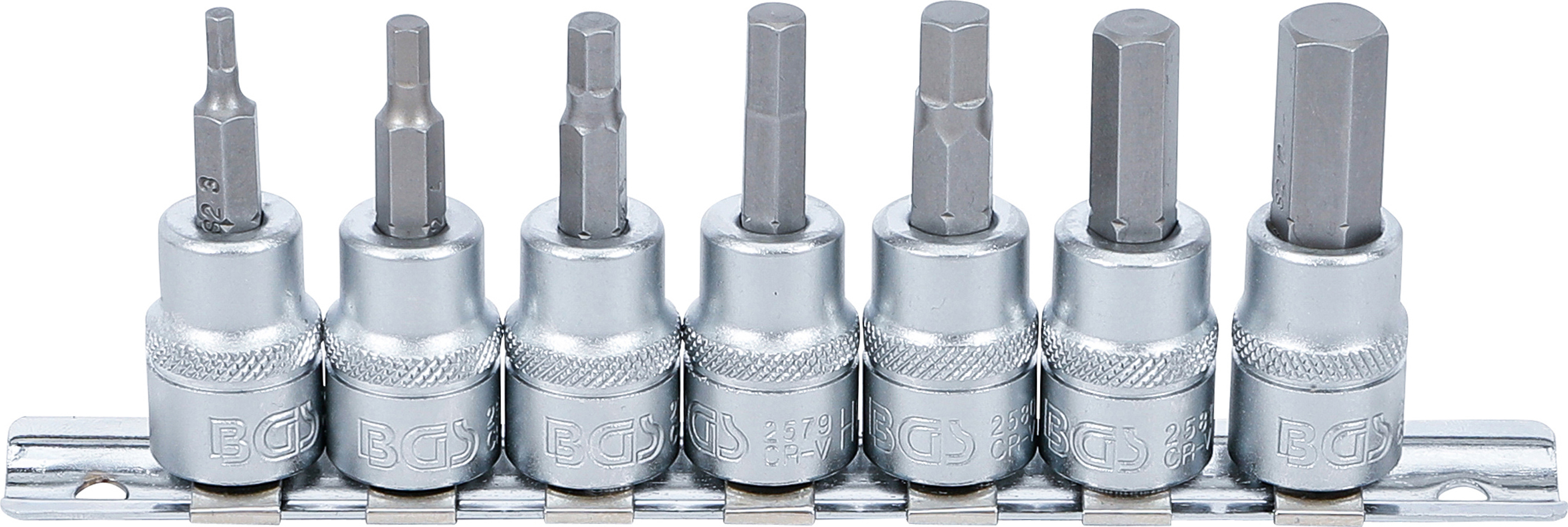 BGS 5107 Bit-Einsatz-Satz | Antrieb Innenvierkant 10 mm (3/8") | Innensechskant 3 - 10 mm | 7-tlg.