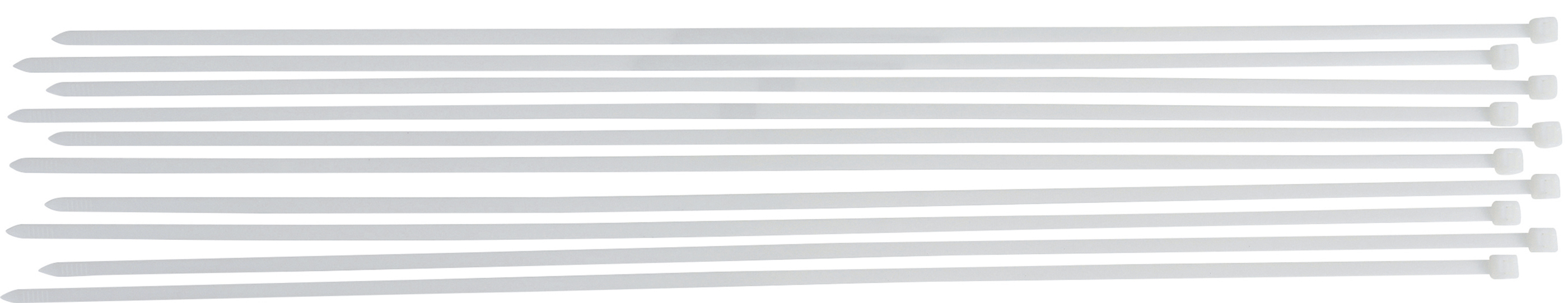 BGS 80775 Kabelbinder-Sortiment | weiß | 8,0 x 800 mm | 10-tlg.