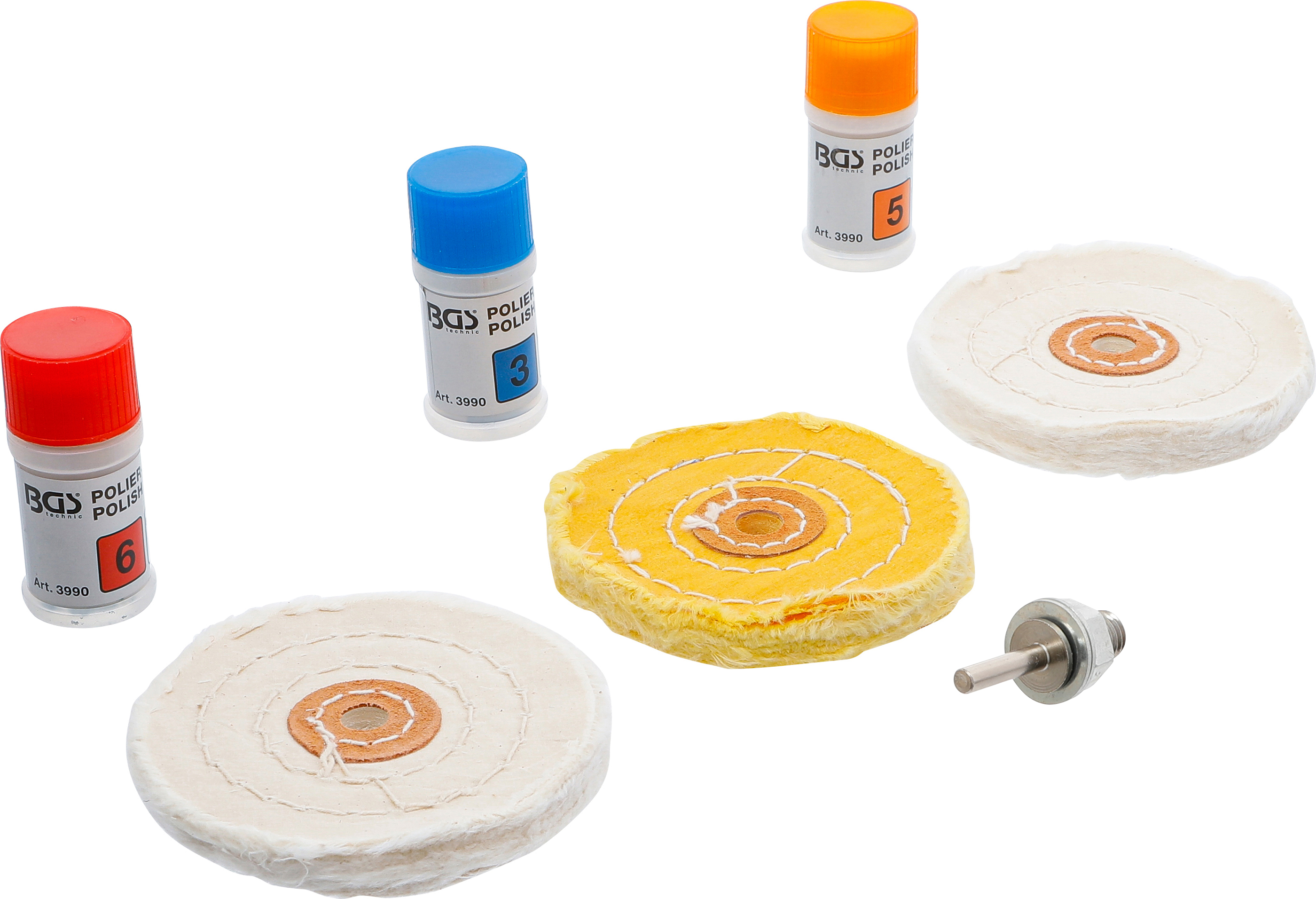 BGS 3990 Polier-Sortiment für weiche Metalle | 7-tlg.