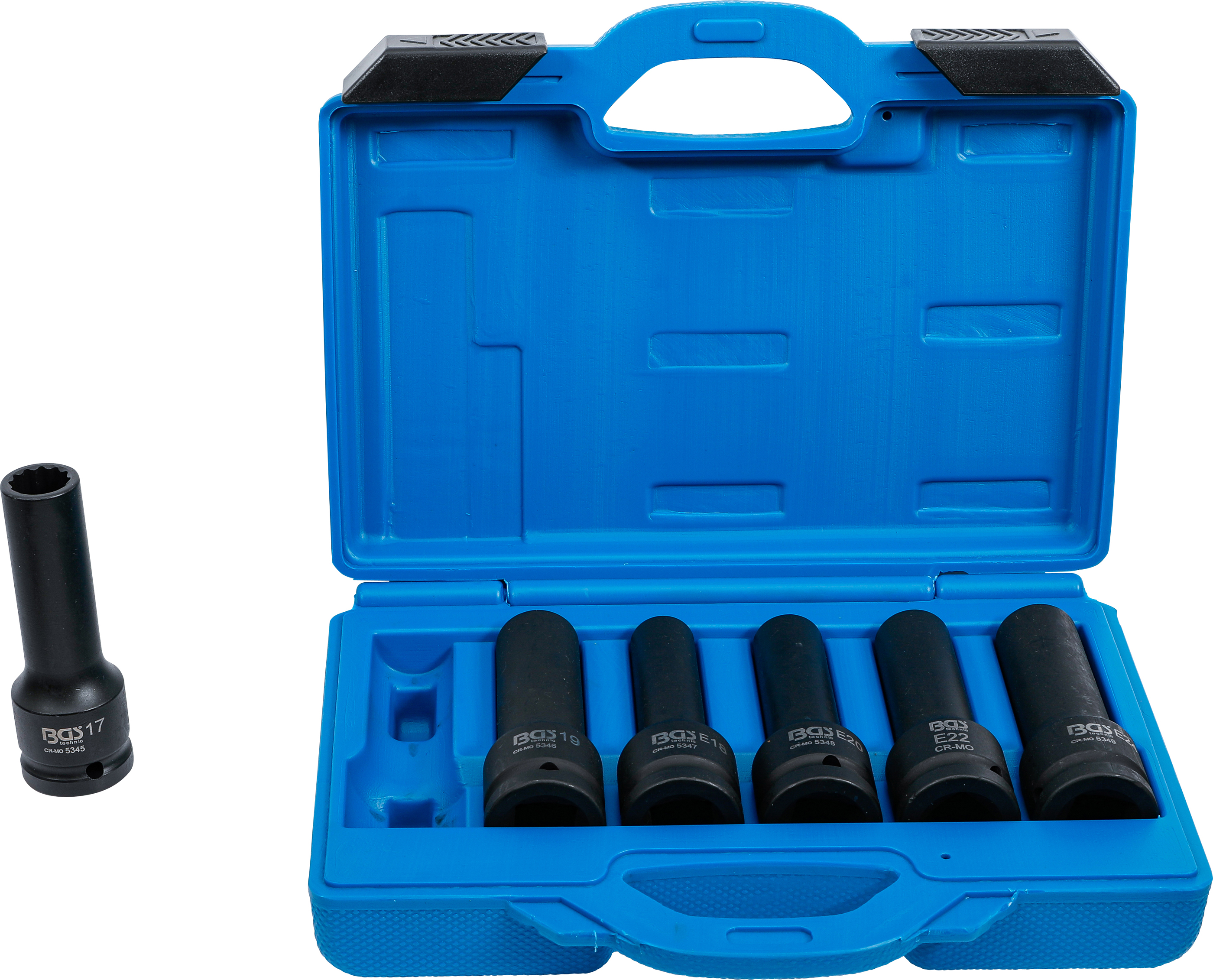 BGS 5250 Kraft-Steckschlüssel-Einsatz-Satz E-Profil, Zwölfkant | Antrieb Innenvierkant 20 mm (3/4") | 6-tlg.
