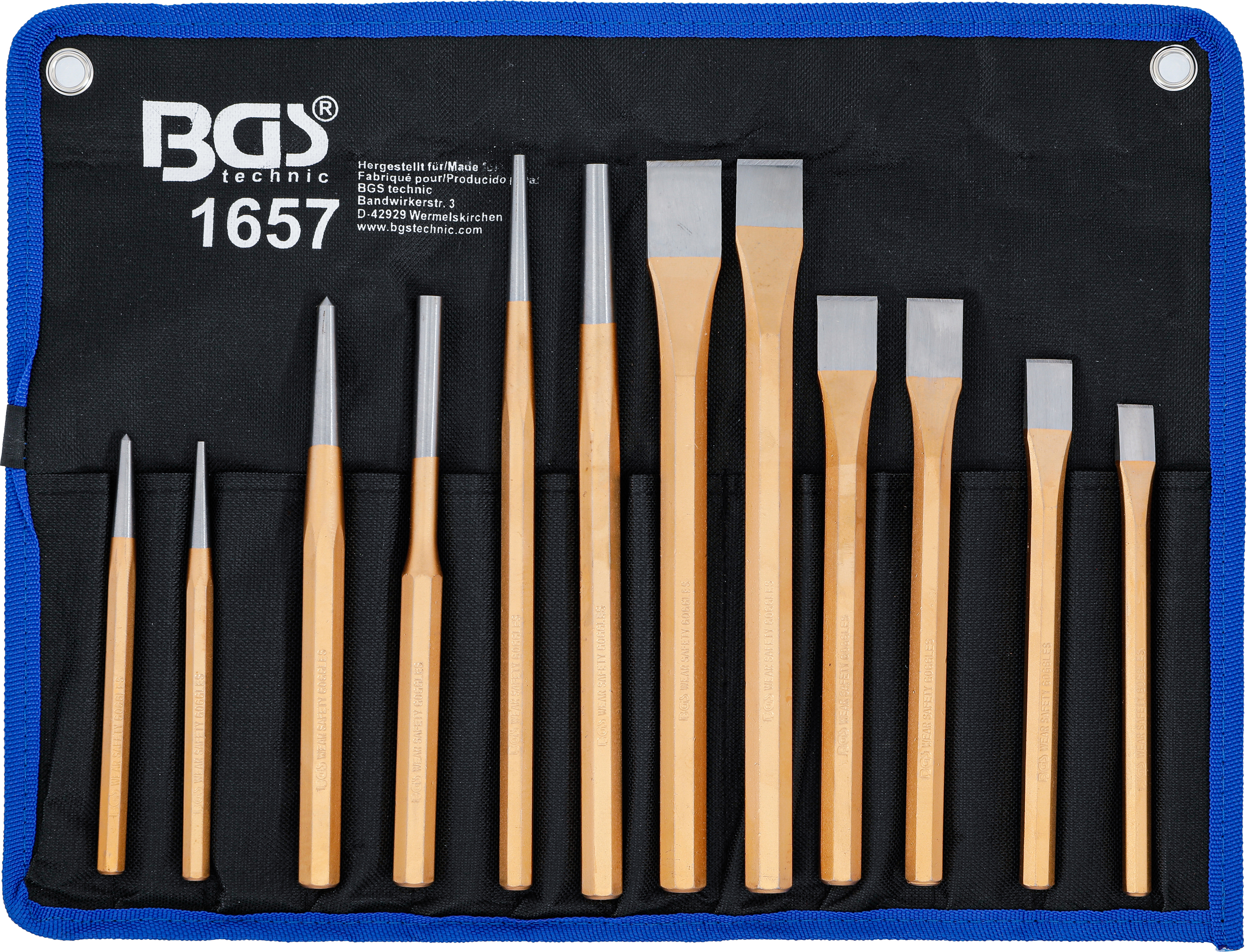 BGS 1657 Splintentreiber-/ Meissel-/ Körner-Satz | 12-tlg.