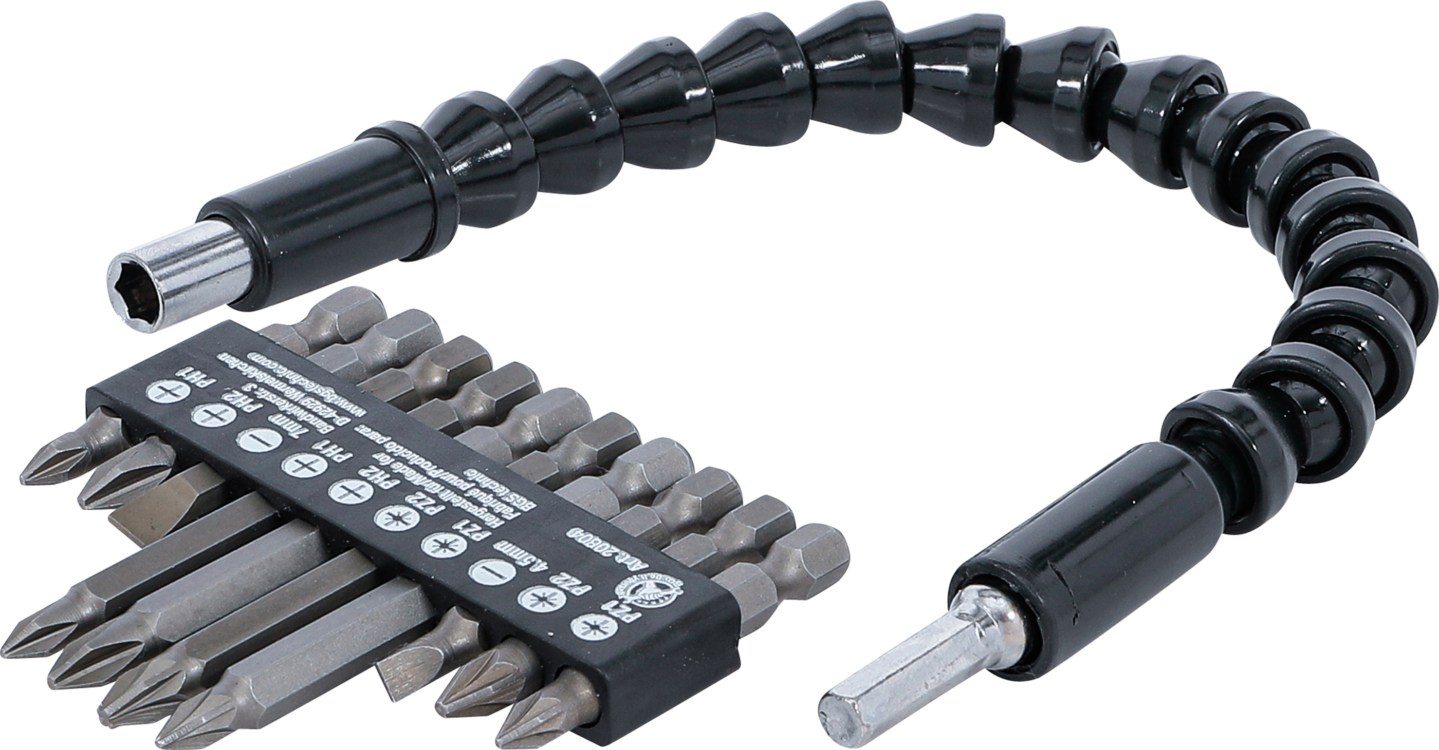 BGS 20804 Bit-Satz mit flexibler Welle | Antrieb Außensechskant 6,3 mm (1/4") | 11-tlg. BGS 20804 Bit-Satz mit flexibler Welle | Antrieb Außensechskant 6,3 mm (1/4") | 11-tlg.