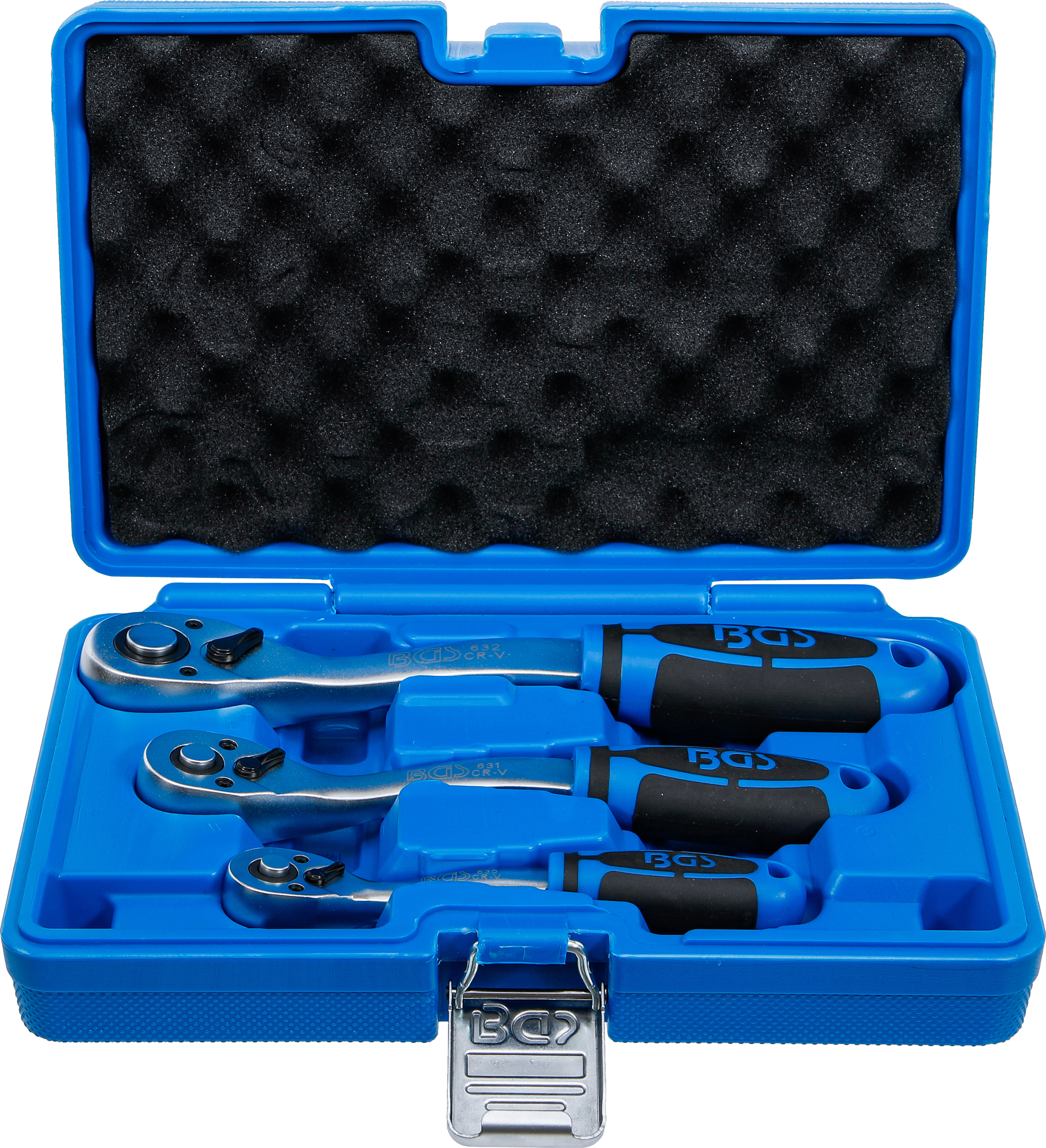 BGS 621 Umschaltknarren-Satz | feinverzahnt | Abtrieb Außenvierkant 6,3 mm (1/4") - 10 mm (3/8") - 12,5 mm (1/2") | 3-tlg. BGS 621 Umschaltknarren-Satz | feinverzahnt | Abtrieb Außenvierkant 6,3 mm (1/4") - 10 mm (3/8") - 12,5 mm (1/2") | 3-tlg.