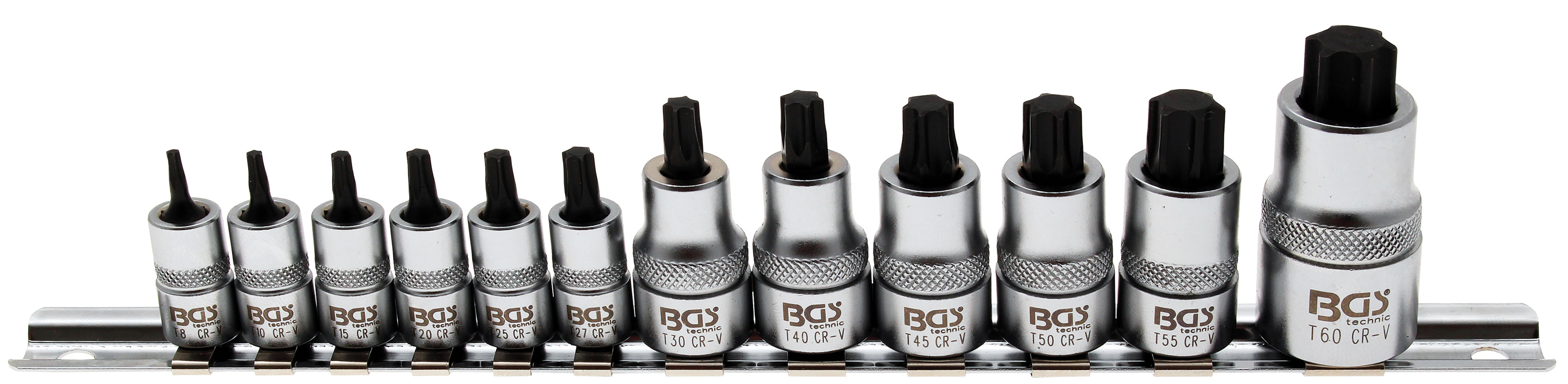 BGS 5098 Bit-Einsatz-Satz | extra kurz | T-Profil (für Torx) T8 - T60 | 12-tlg.