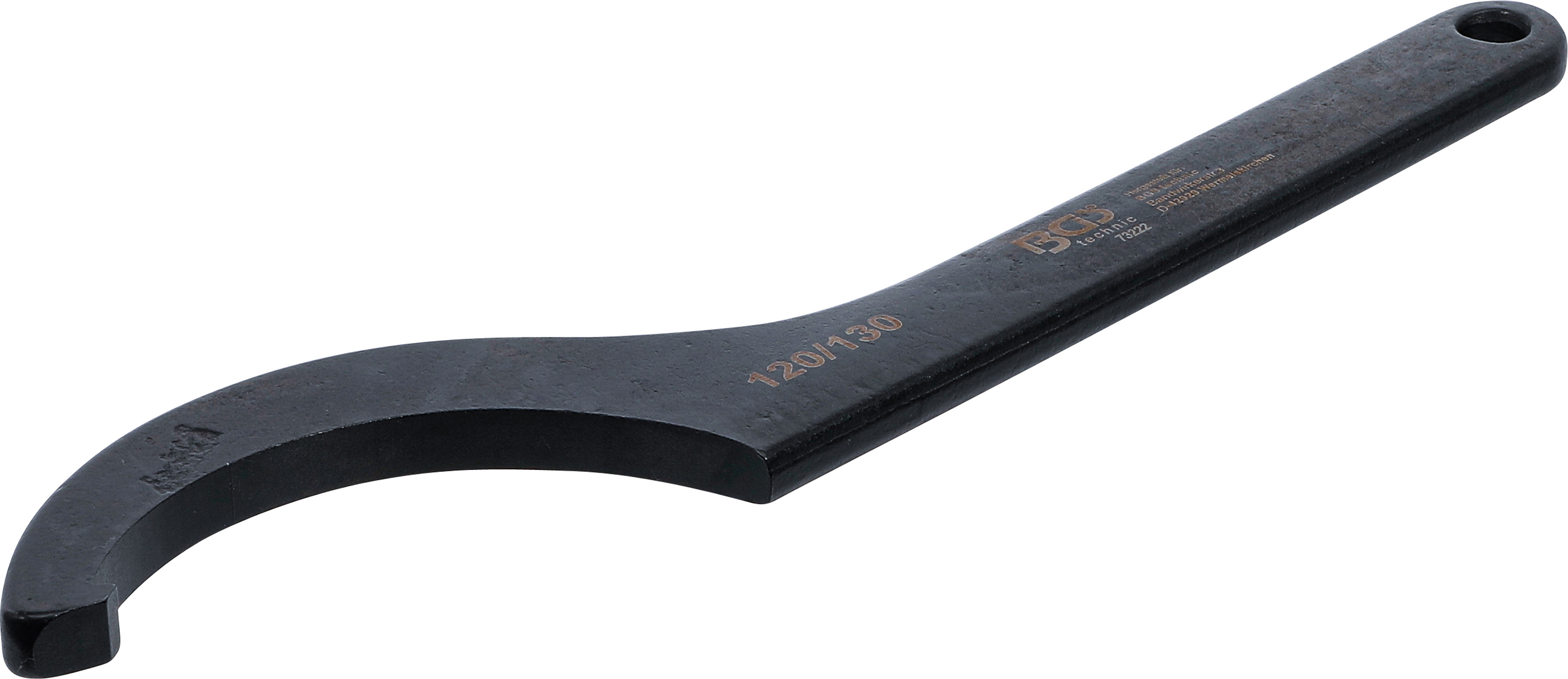 BGS 73222 Hakenschlüssel mit Nase | 120 - 130 mm