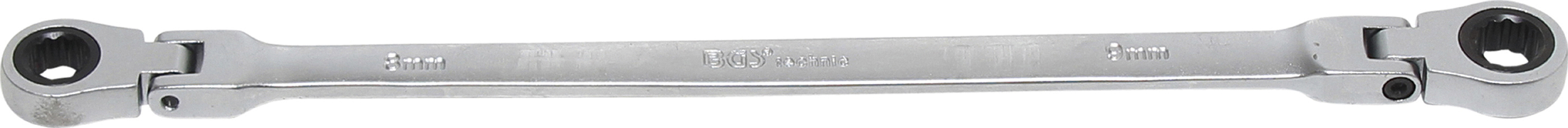 BGS 1541-8X9 Doppel-Ratschen-Gelenkschlüssel | SW 8 x 9 mm