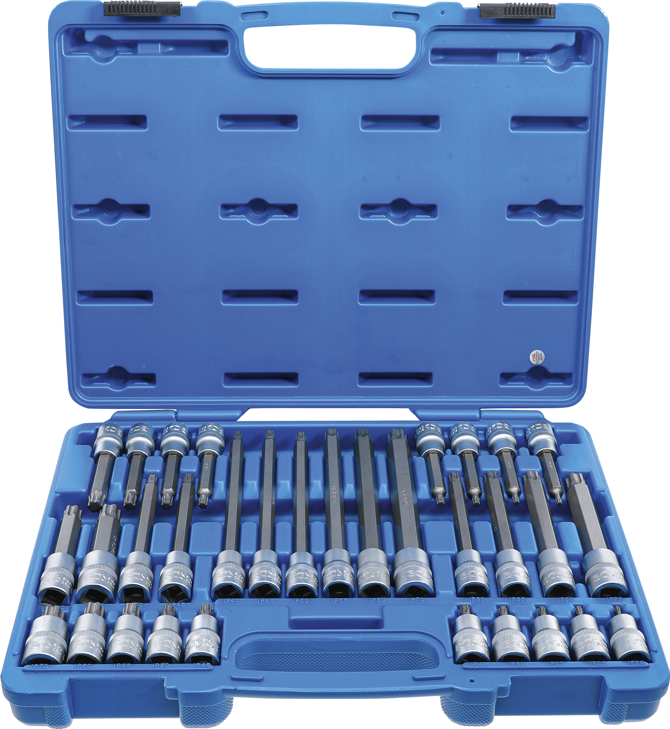 BGS 5190 Bit-Einsatz-Satz | Antrieb Innenvierkant 12,5 mm (1/2") | TP-Profil (für Torx Plus) TP20 - TP70 | 32-tlg.