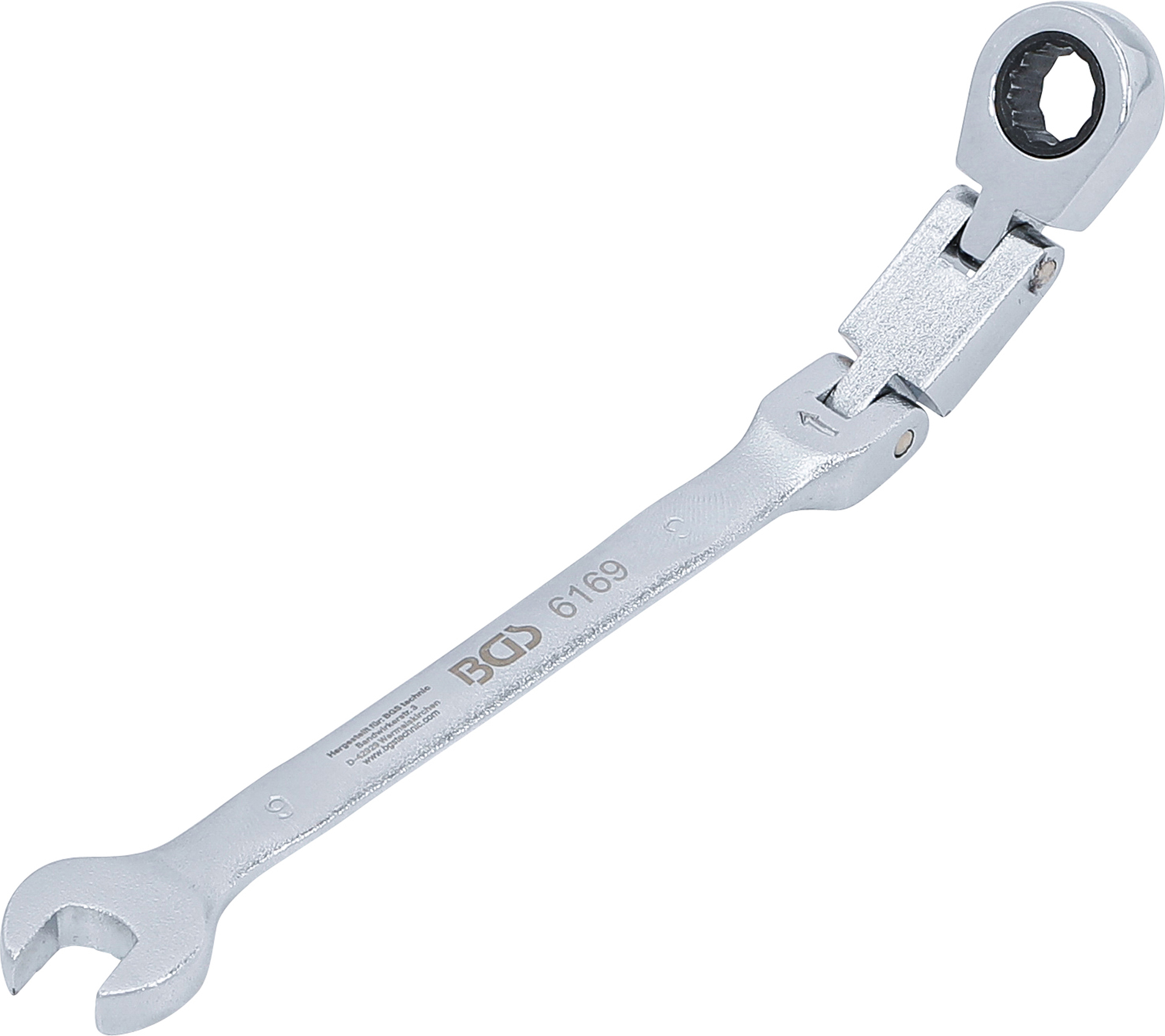 BGS 6169 Doppelgelenk-Ratschenring-Maulschlüssel | abwinkelbar | SW 9 mm