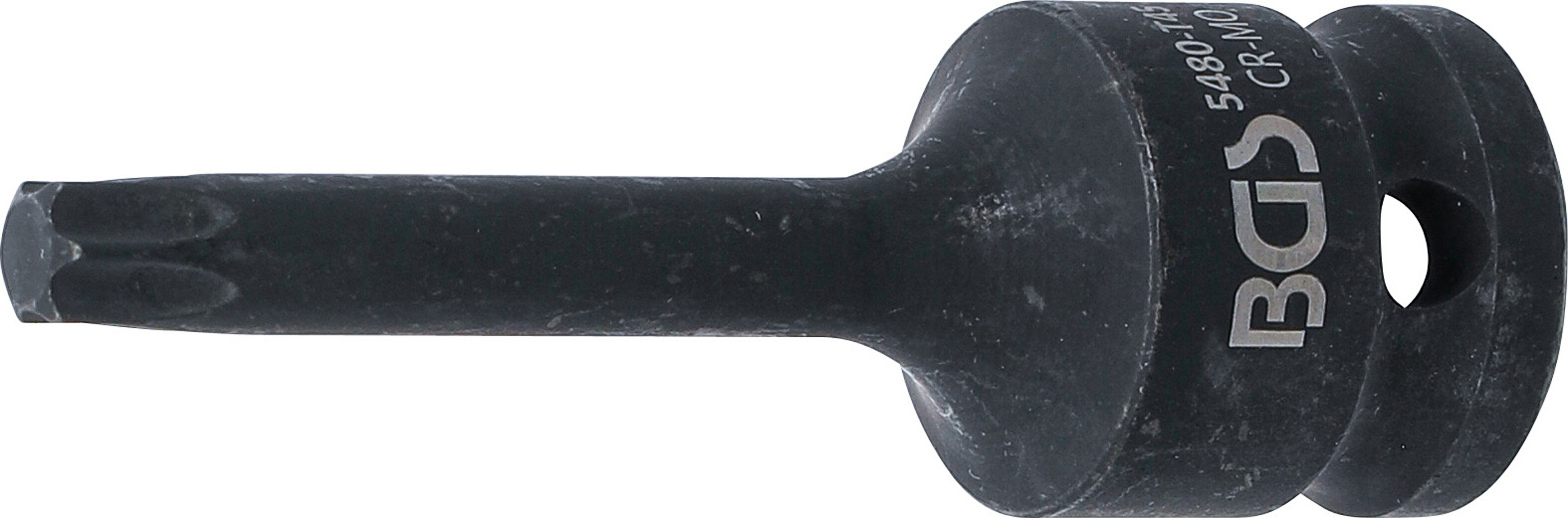 BGS 5480-T45 Kraft-Bit-Einsatz | Länge 75 mm | Antrieb Innenvierkant 12,5 mm (1/2") | T-Profil (für Torx) T45