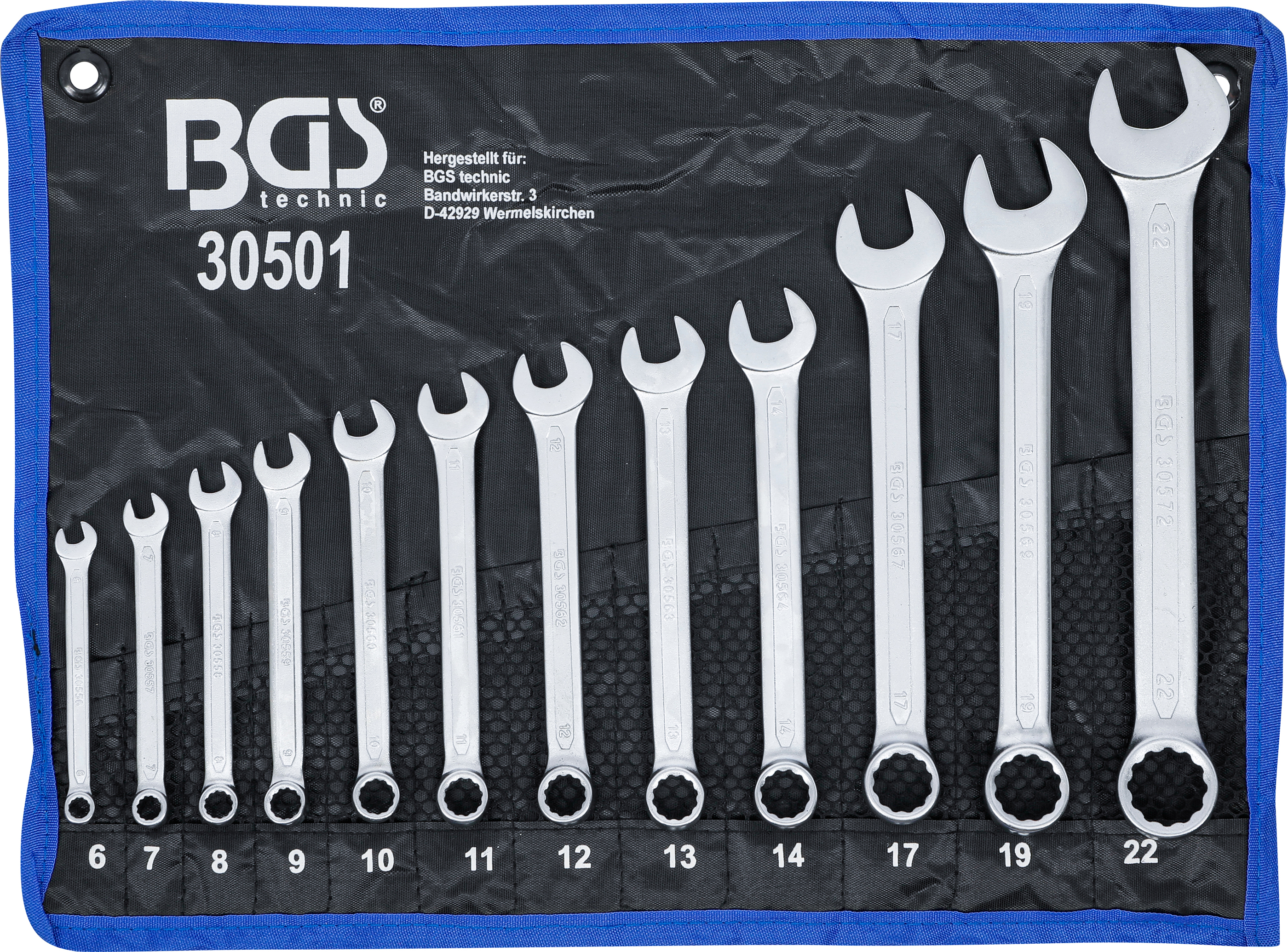 BGS 30501 Maul-Ringschlüssel-Satz | SW 6 - 22 mm | 12-tlg.