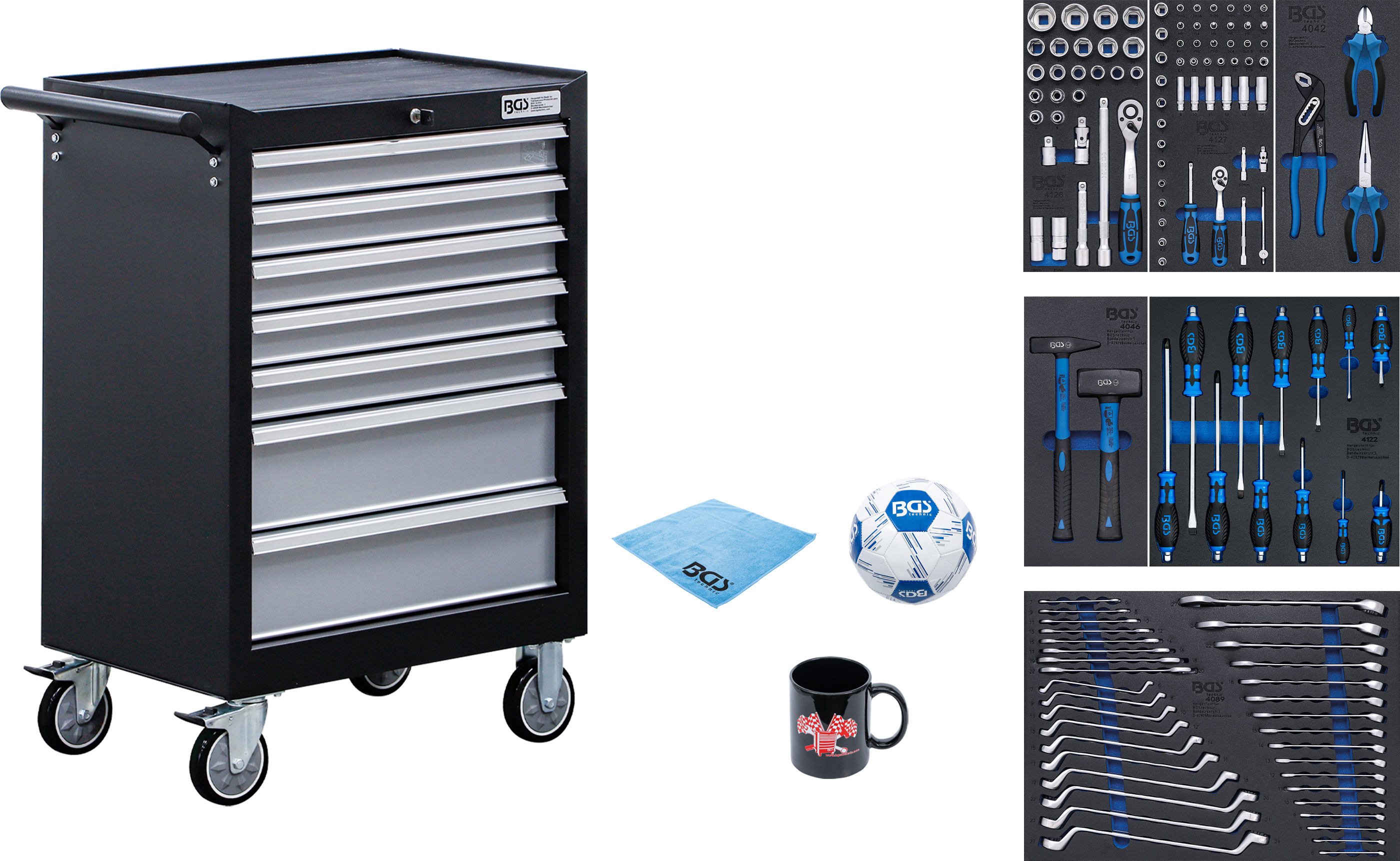 BGS 6065 Werkstattwagen | 7 Schubladen | mit 129 Werkzeugen