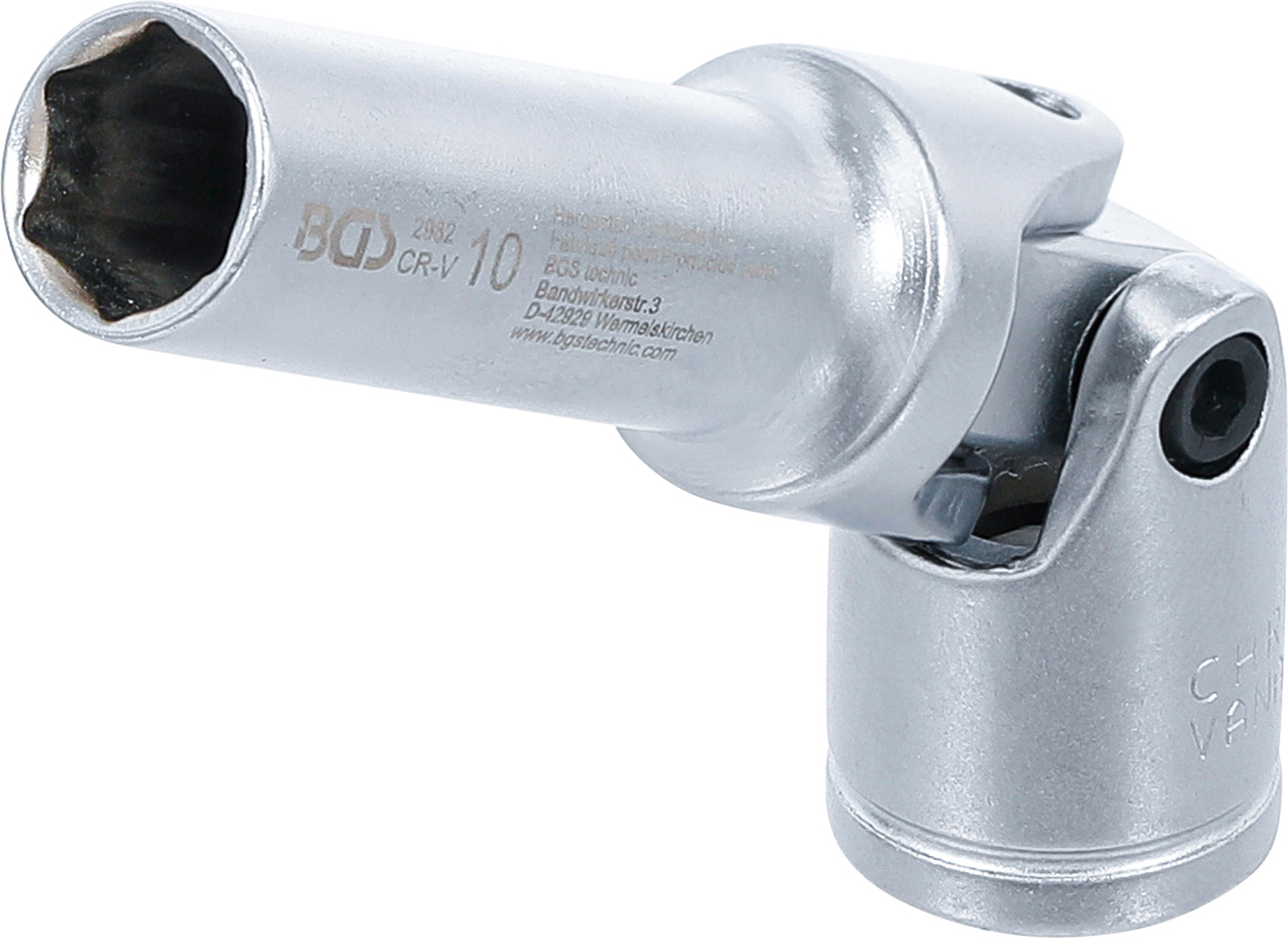 BGS 2982 Glühkerzen-Gelenk-Einsatz Sechskant | Antrieb Innenvierkant 10 mm (3/8") | SW 10 mm