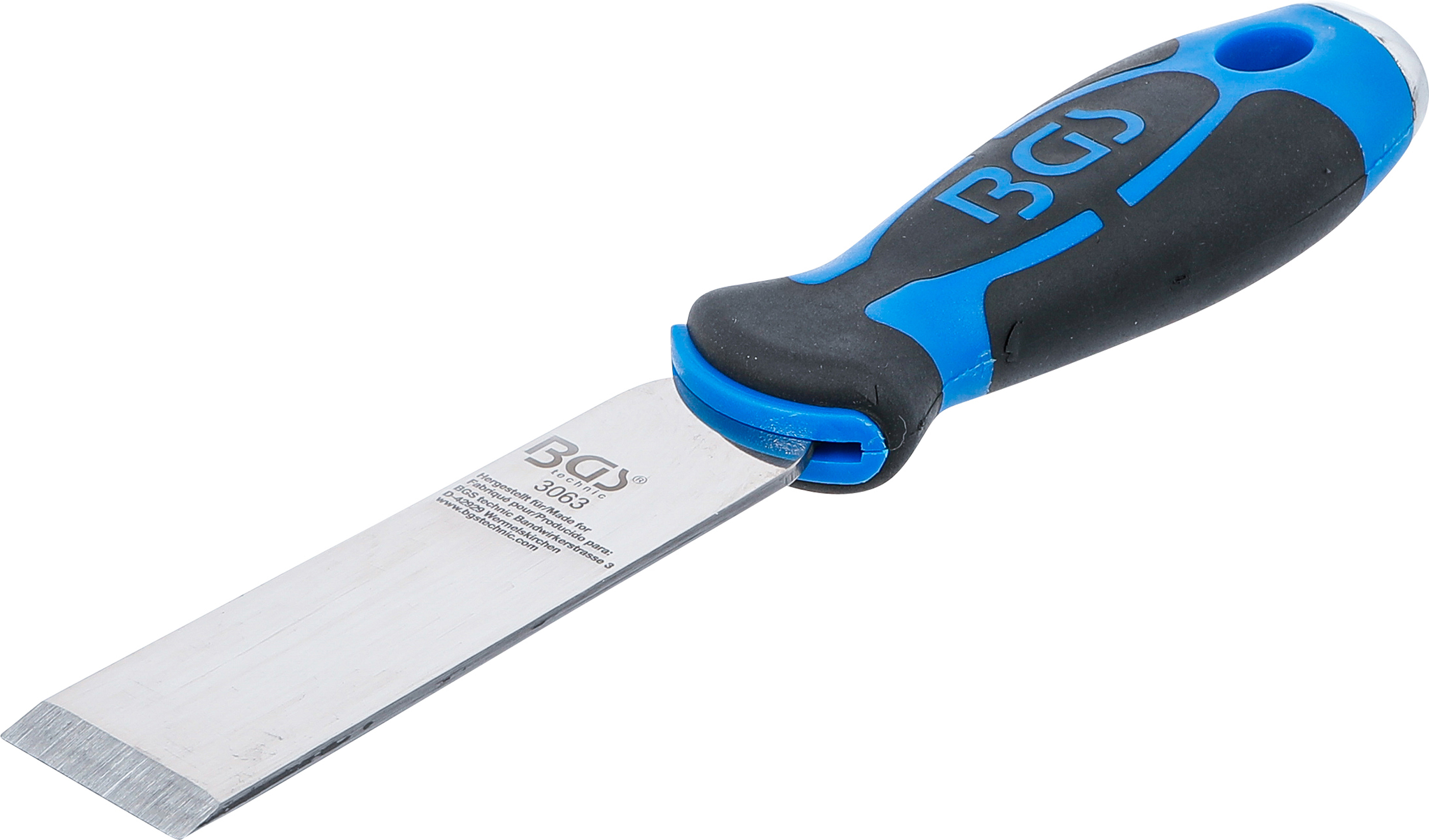 BGS 3063 Schaber | rostfrei | schwerer 2-Komponenten-Gummigriff mit Loch