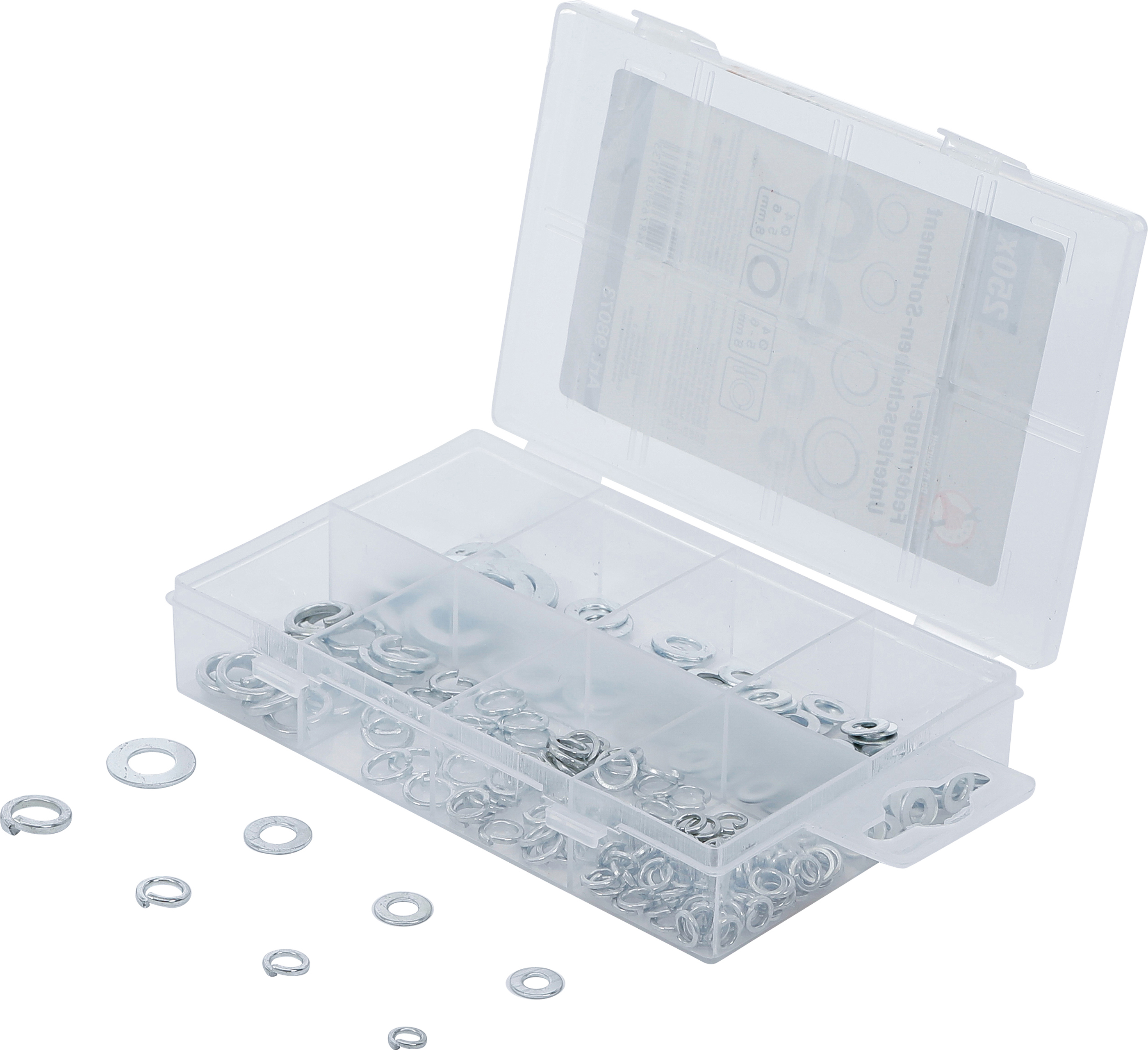 BGS 98073 Federringe- / Unterlegscheiben-Sortiment | Ø 4 - 8 mm | 250-tlg.