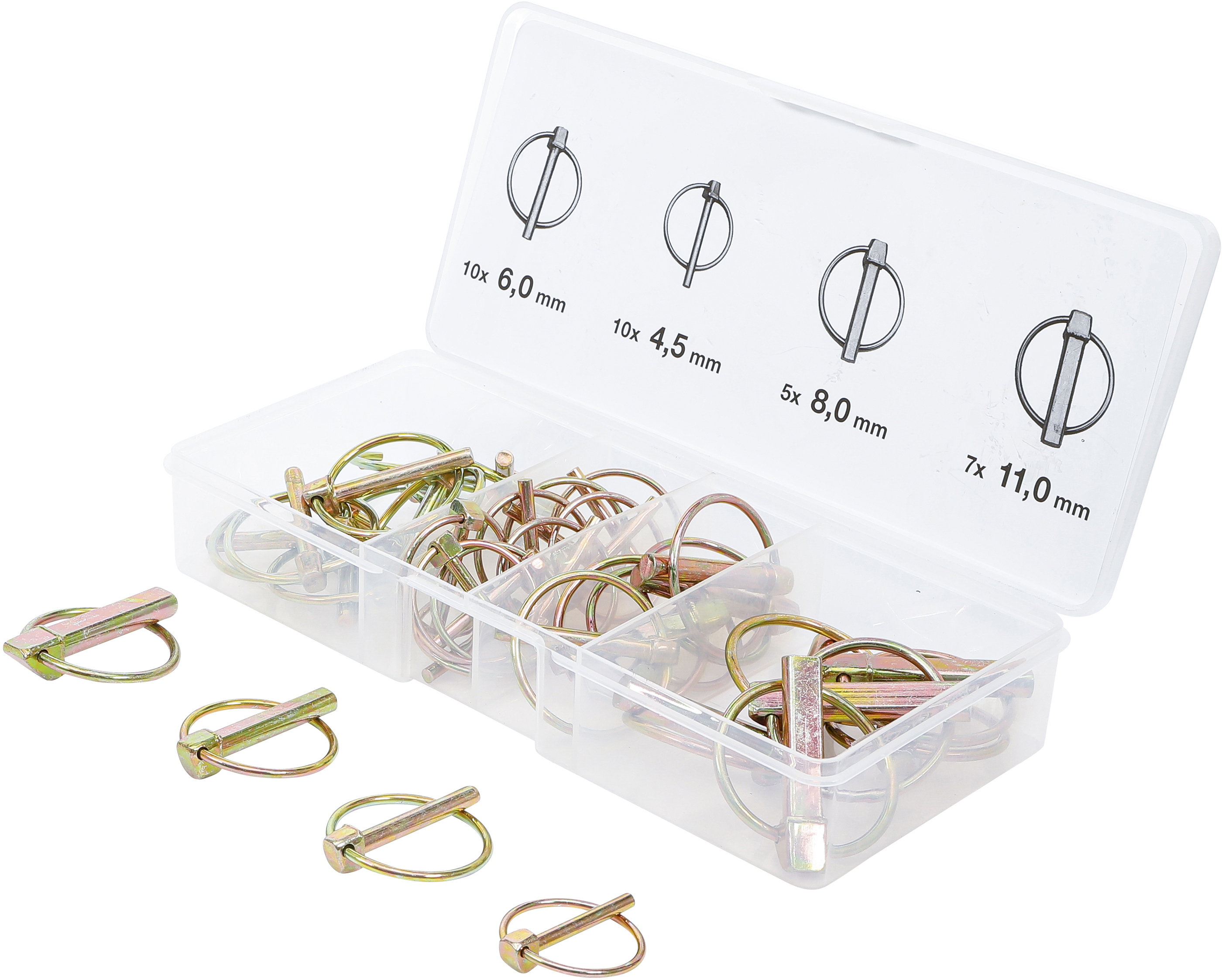 BGS 88195 Klappsplinte-Sortiment | Bolzen-Ø 4,5 - 11 mm | 32-tlg.