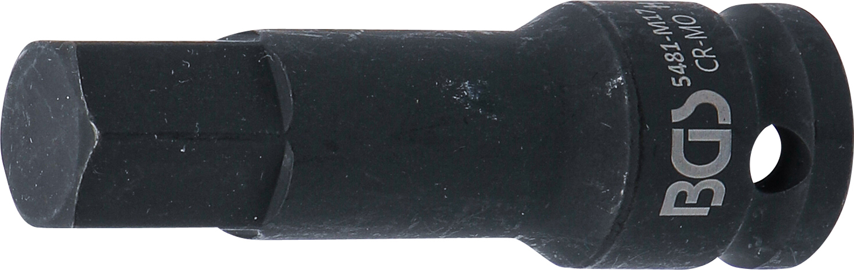 BGS 5481-M17 Kraft-Bit-Einsatz | Länge 75 mm | Antrieb Innenvierkant 12,5 mm (1/2") | Innensechskant 17 mm BGS 5481-M17 Kraft-Bit-Einsatz | Länge 75 mm | Antrieb Innenvierkant 12,5 mm (1/2") | Innensechskant 17 mm