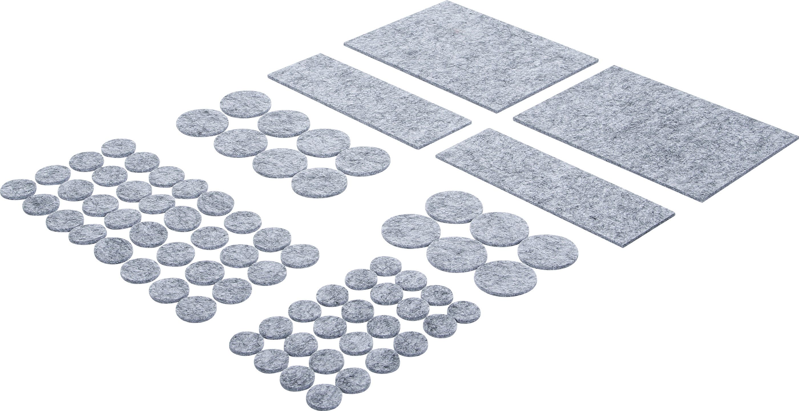 BGS 80702 Filzgleiter-Satz | grau-meliert | 80-tlg.