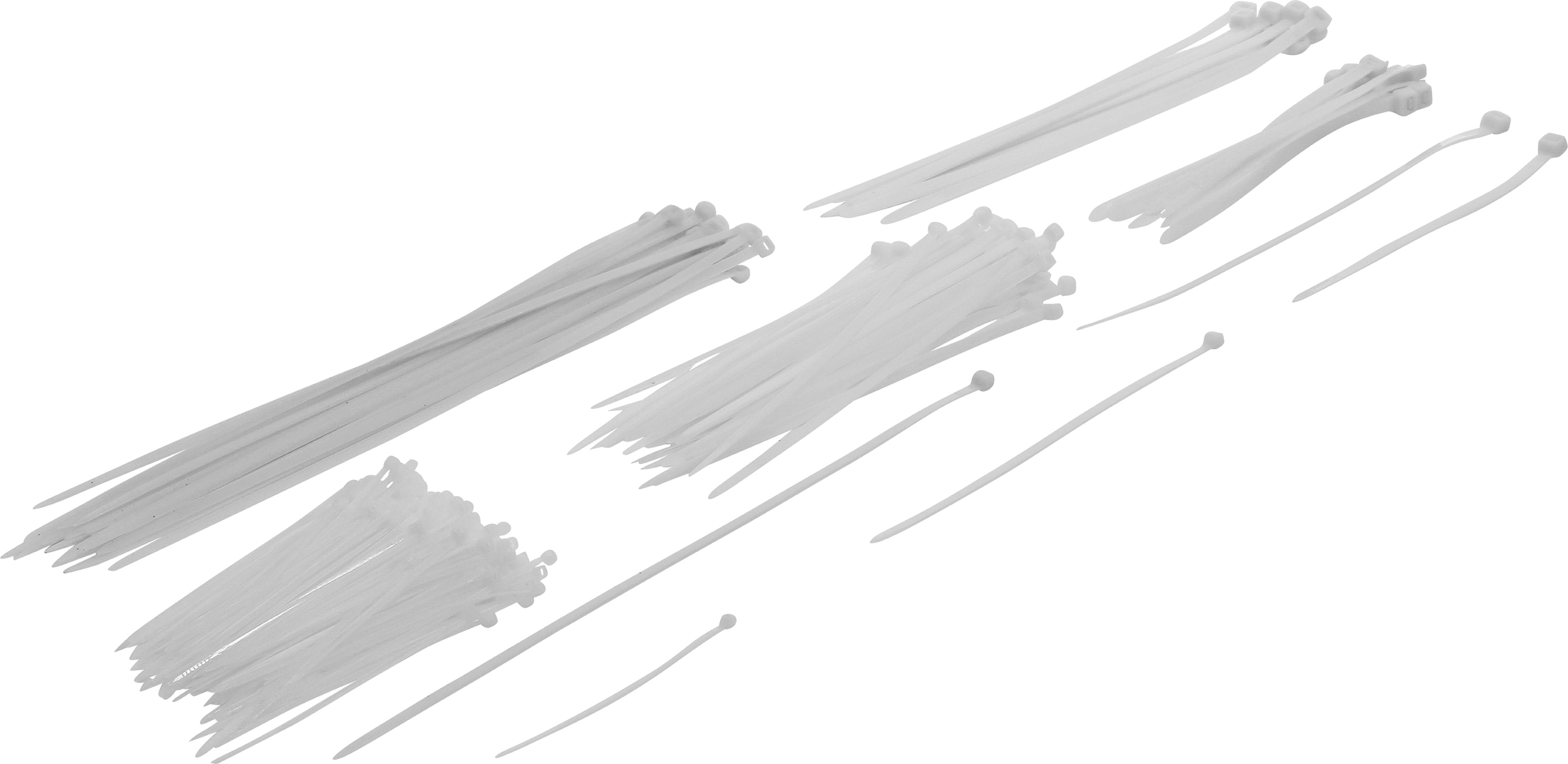 BGS 80778 Kabelbinder-Sortiment | weiß | 100 - 300 mm | 250-tlg.