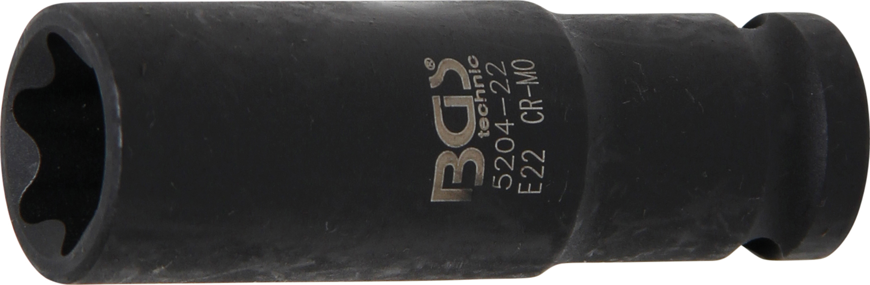 BGS 5204-22 Kraft-Steckschlüssel-Einsatz E-Profil, tief | Antrieb Innenvierkant 12,5 mm (1/2") | SW E22
