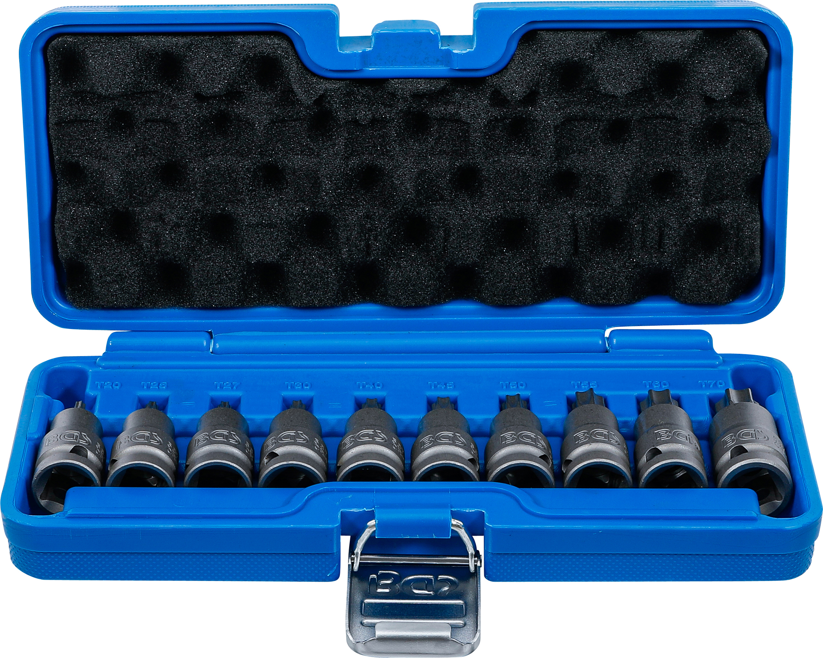 BGS 5097 Kraft-Bit-Einsatz-Satz | Antrieb Innenvierkant 12,5 mm (1/2") | T-Profil (für Torx) T20 - T70 | 10-tlg.