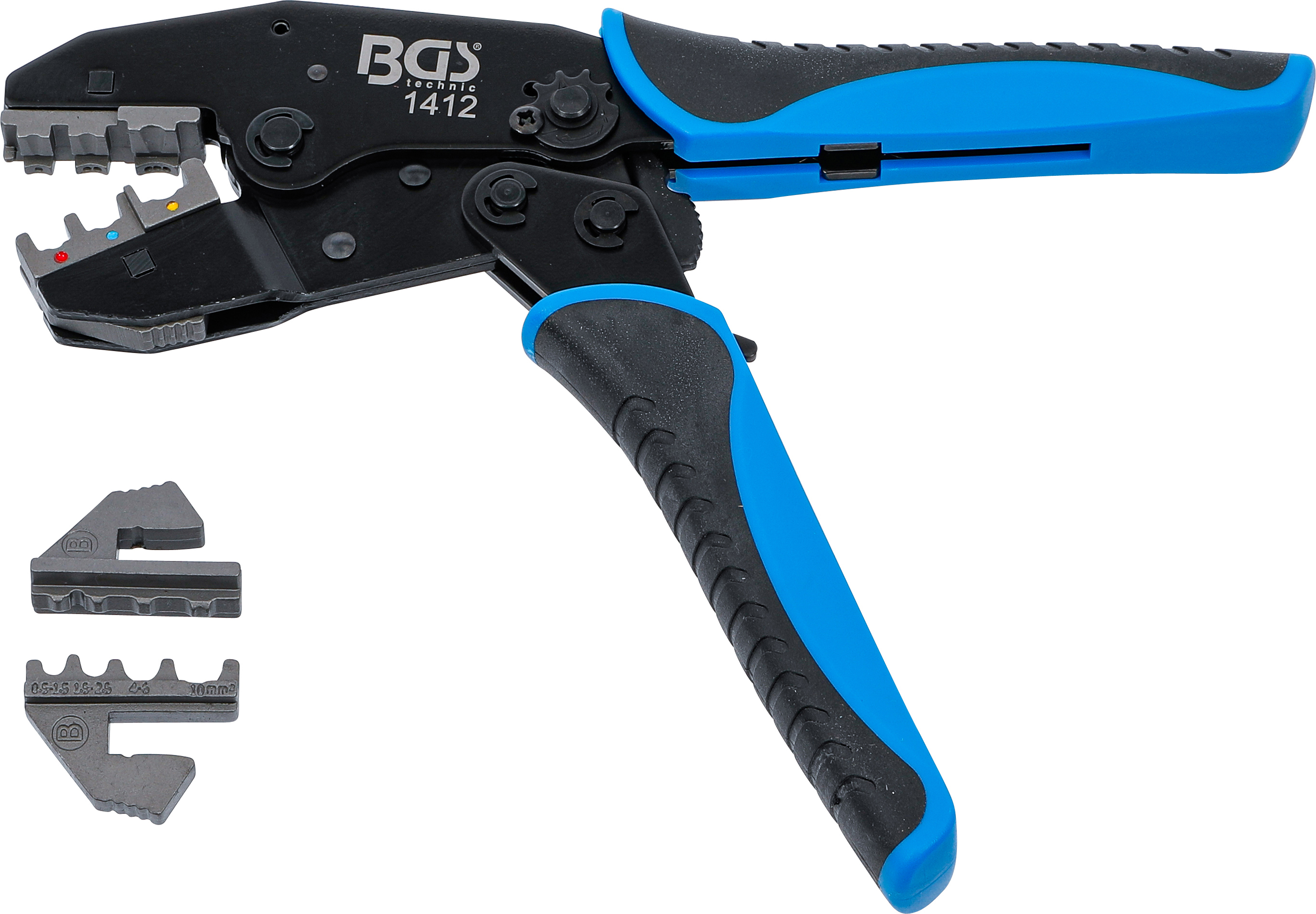 BGS 1412 Crimpzange mit Ratschenfunktion | auswechselbare Pressprofileinsätze