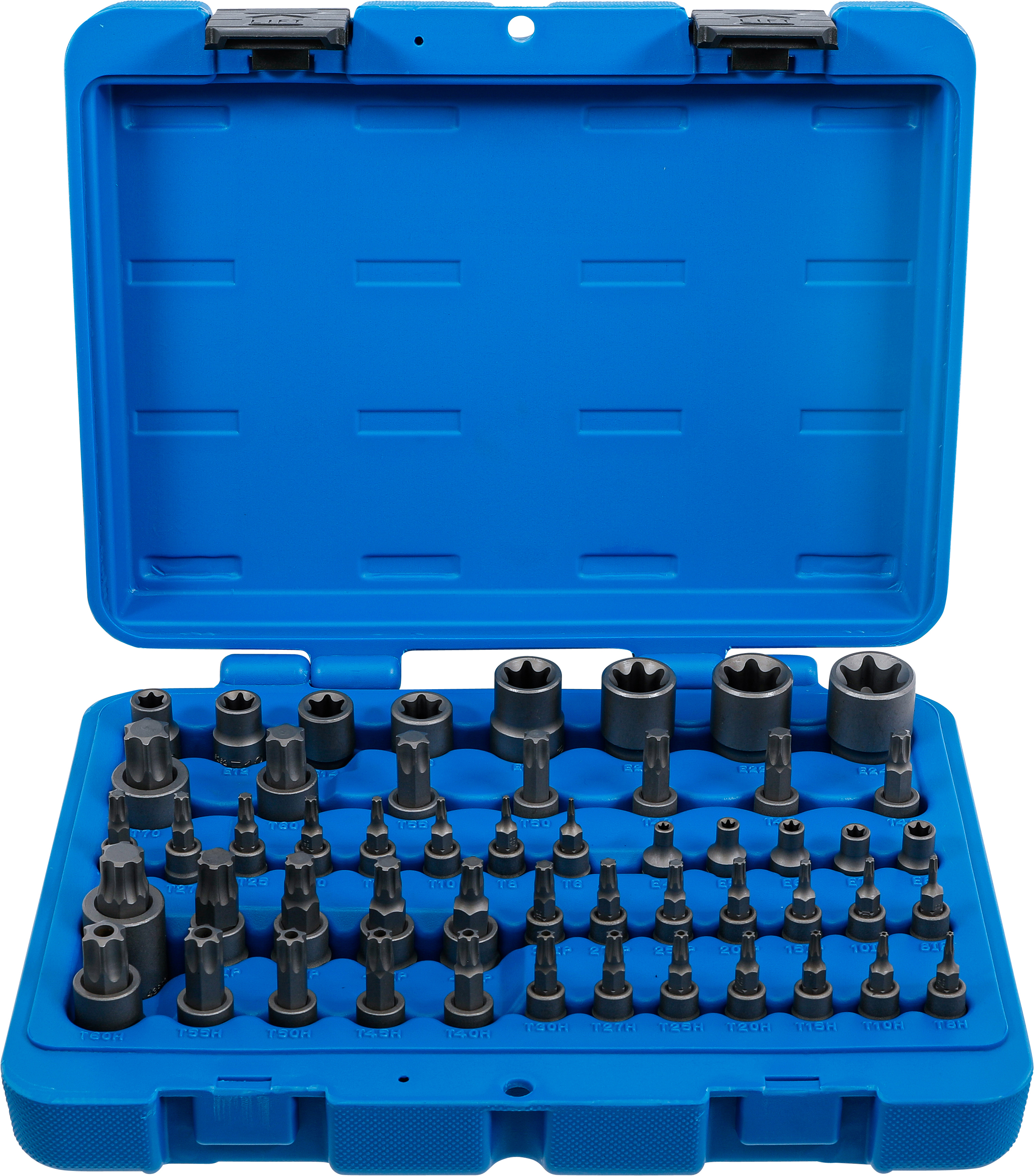 BGS 9839 Bit-Einsatz- und Steckschlüssel-Einsatz-Satz | E-Profil / T-Profil (für Torx) / T-Profil (für Torx) mit Bohrung / TP-Profil (für Torx Plus) | 52-tlg.