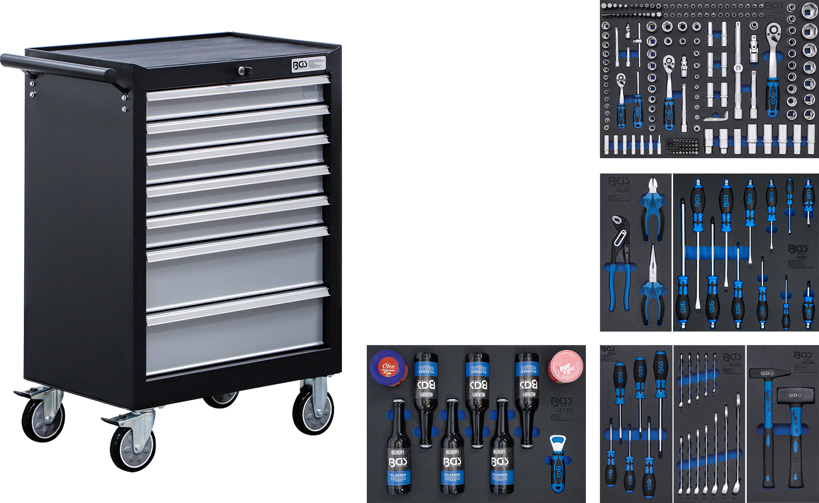 BGS 6069 Werkstattwagen | 7 Schubladen | mit 227 Werkzeugen BGS 6069 Werkstattwagen | 7 Schubladen | mit 227 Werkzeugen