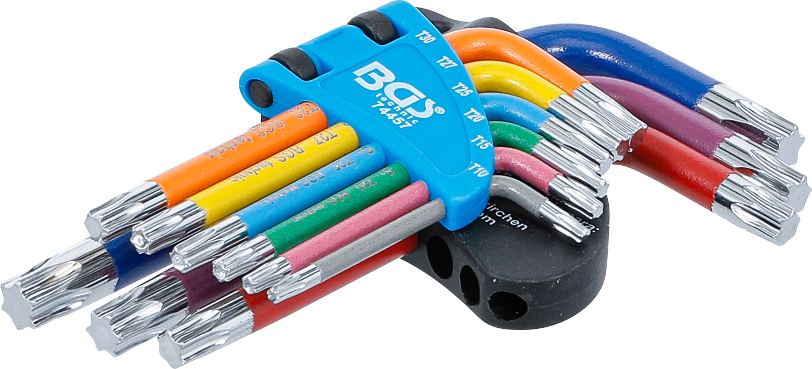 BGS 74457 Winkelschlüssel-Satz | Multicolour | kurz | T-Profil (für Torx) T10 - T50 | 9-tlg.