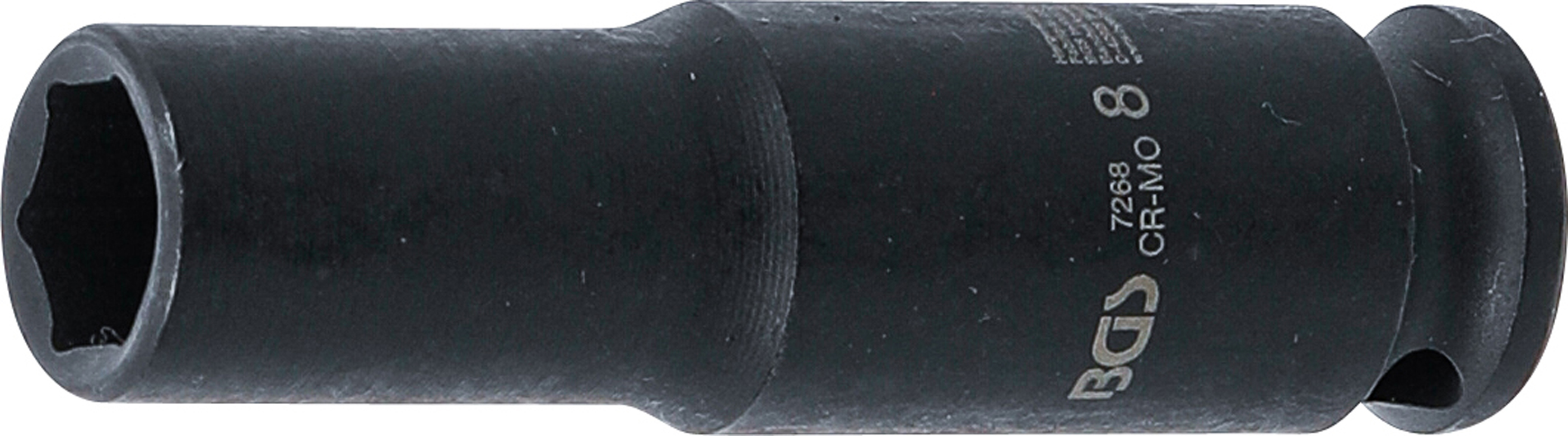 BGS 7268 Kraft-Steckschlüssel-Einsatz Sechskant, tief | Antrieb Innenvierkant 6,3 mm (1/4") | SW 8 mm BGS 7268 Kraft-Steckschlüssel-Einsatz Sechskant, tief | Antrieb Innenvierkant 6,3 mm (1/4") | SW 8 mm