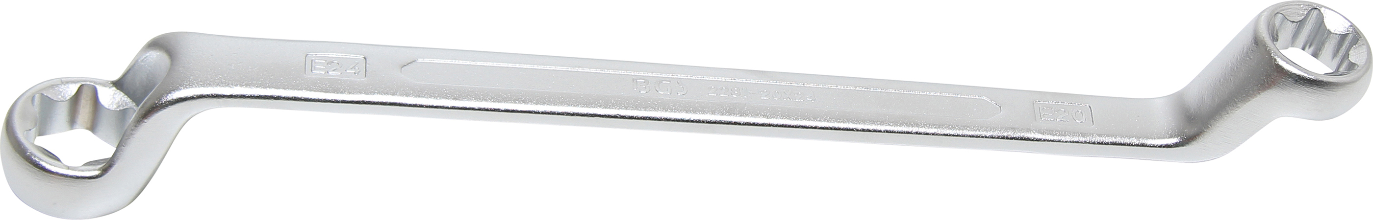 BGS 2281-20X24 Doppel-Ringschlüssel mit E-Profil-Ringköpfen | gekröpft | SW E20 x E24