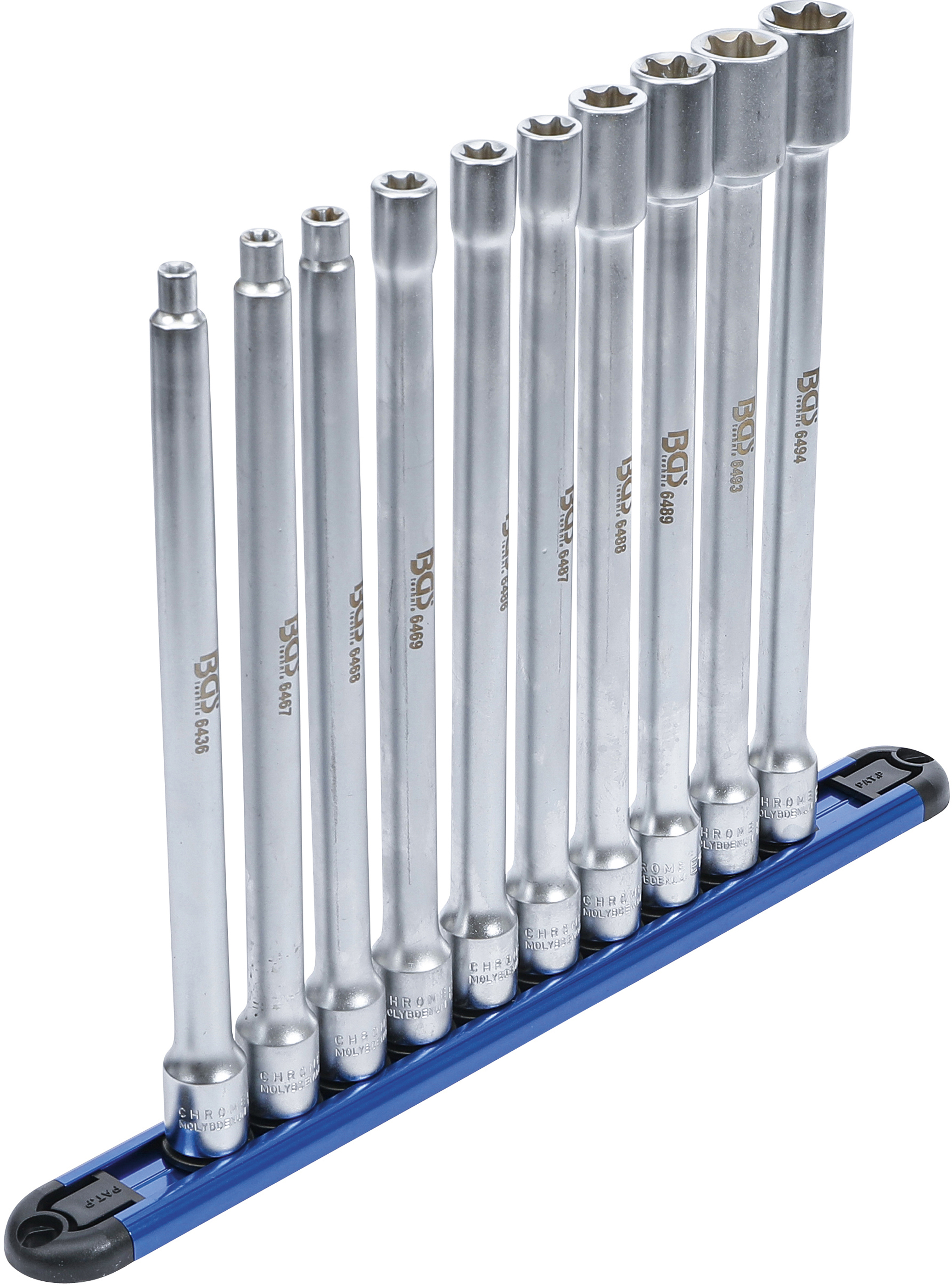 BGS 70026 Steckschlüssel-Einsatz-Satz E-Profil | XXL | Antrieb Innenvierkant 10 mm (3/8") | SW E6 - E20 | 10-tlg.