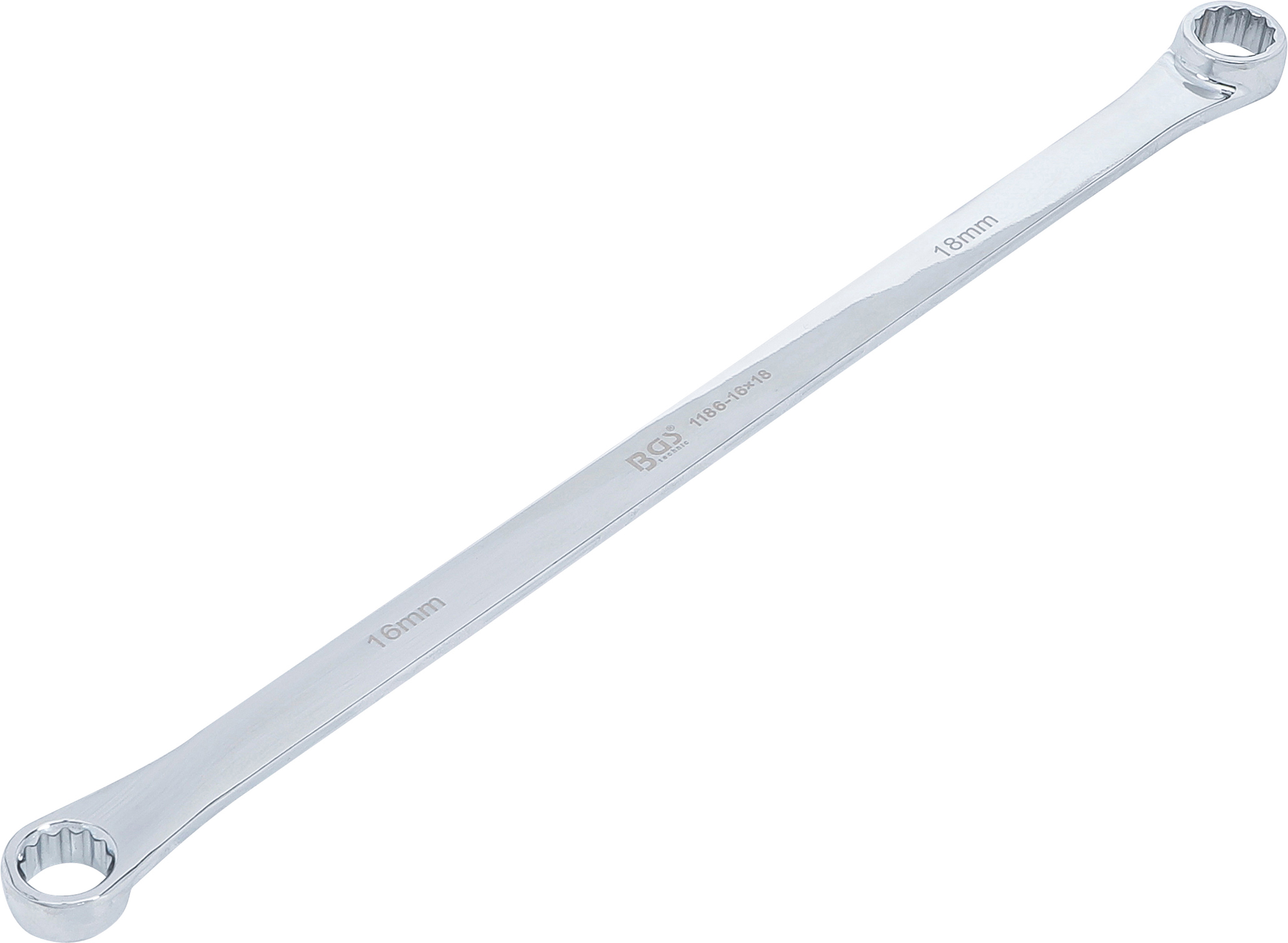 BGS 1186-16x18 Doppel-Ringschlüssel | extra lang | SW 16 x 18 mm
