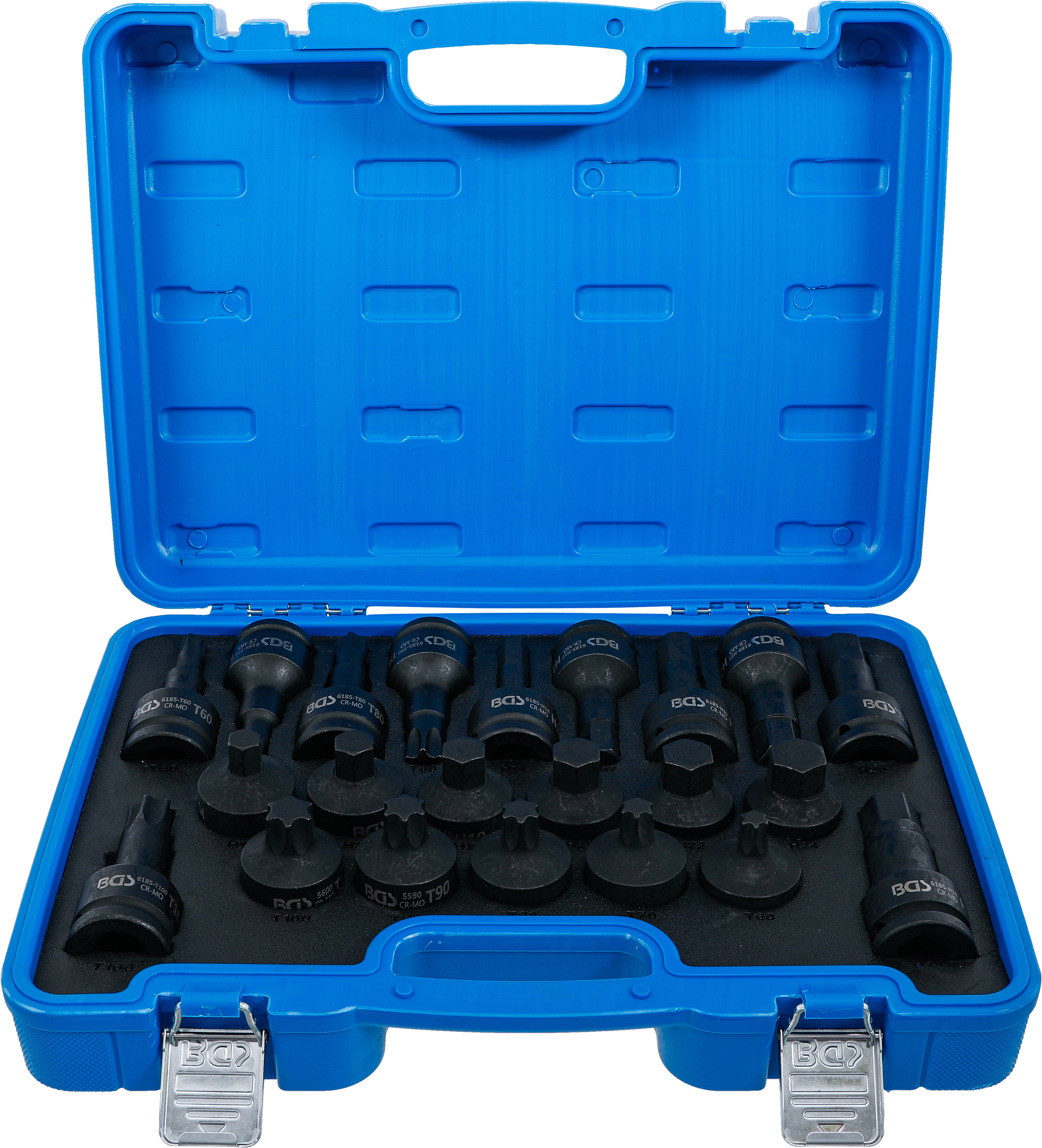 BGS 6185 Kraft-Bit-Einsatz-Satz | Antrieb Innenvierkant 20 mm (3/4") | Innensechskant, T-Profil (für Torx) | 22-tlg.