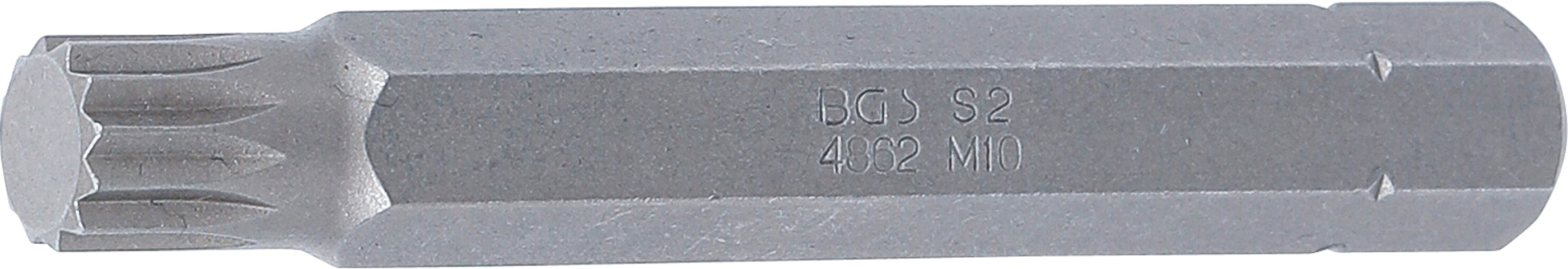 BGS 4862 Bit | Länge 75 mm | Antrieb Außensechskant 10 mm (3/8") | Innenvielzahn (für XZN) M10