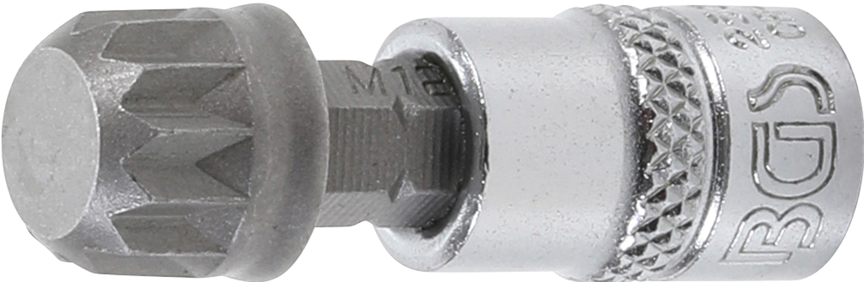 BGS 2507 Bit-Einsatz | Antrieb Innenvierkant 6,3 mm (1/4") | Innenvielzahn (für XZN) M12 BGS 2507 Bit-Einsatz | Antrieb Innenvierkant 6,3 mm (1/4") | Innenvielzahn (für XZN) M12