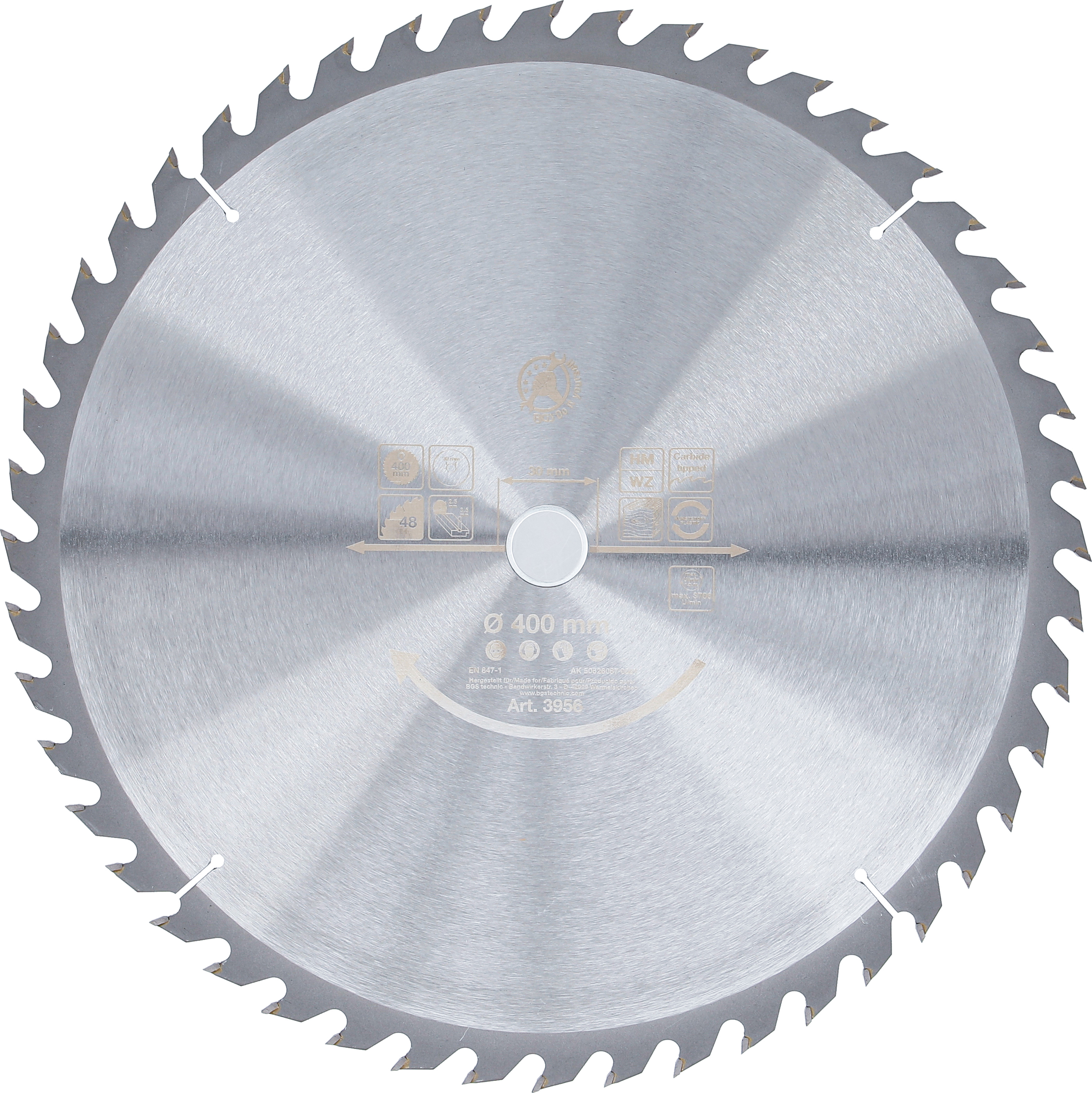 BGS 3956 Hartmetall-Kreissägeblatt | Ø 400 x 30 x 3,4 mm | 48 Zähne